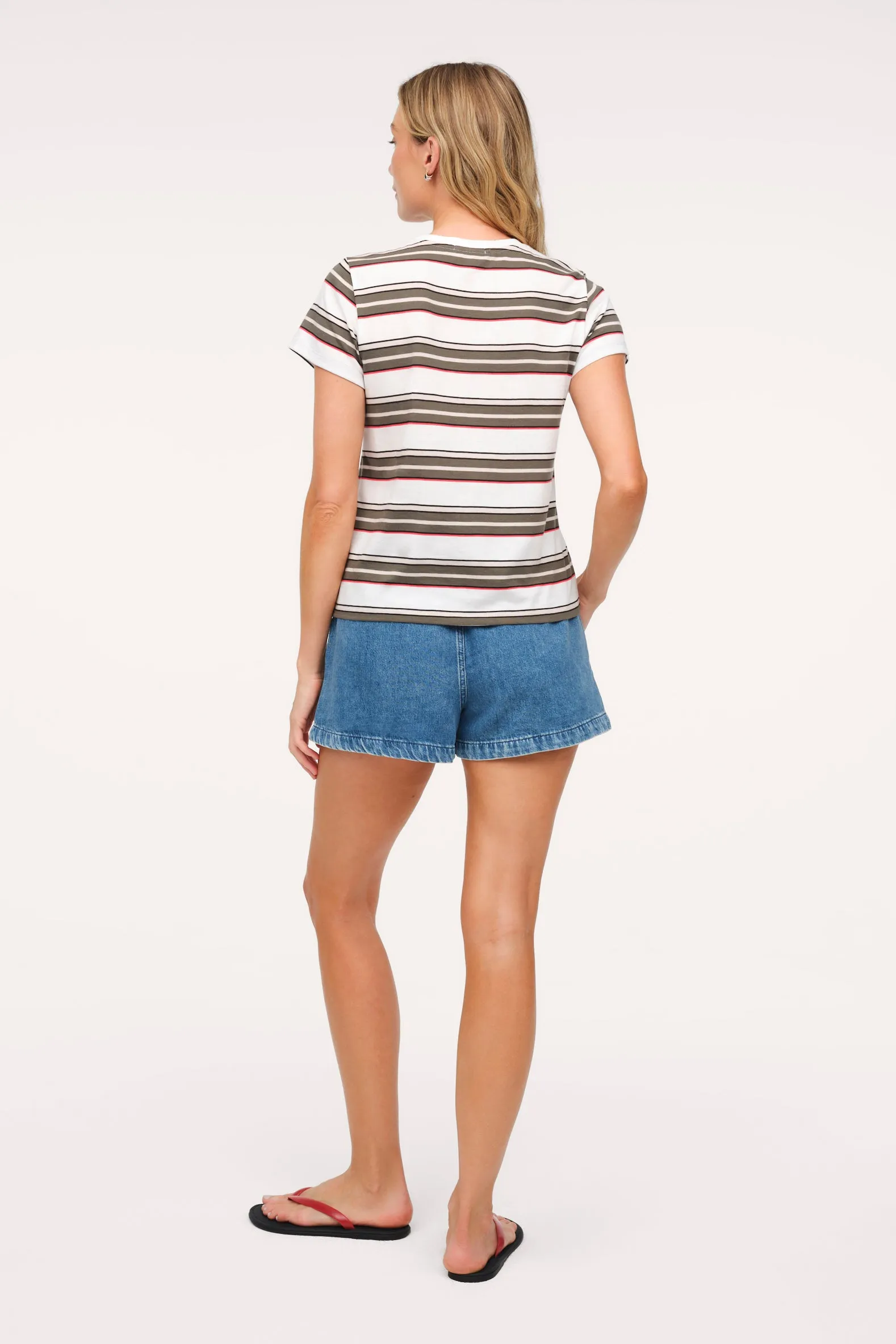 Perfect Tee | Darkest Olive Stripe sold by nuuds product image thumbnail 5
