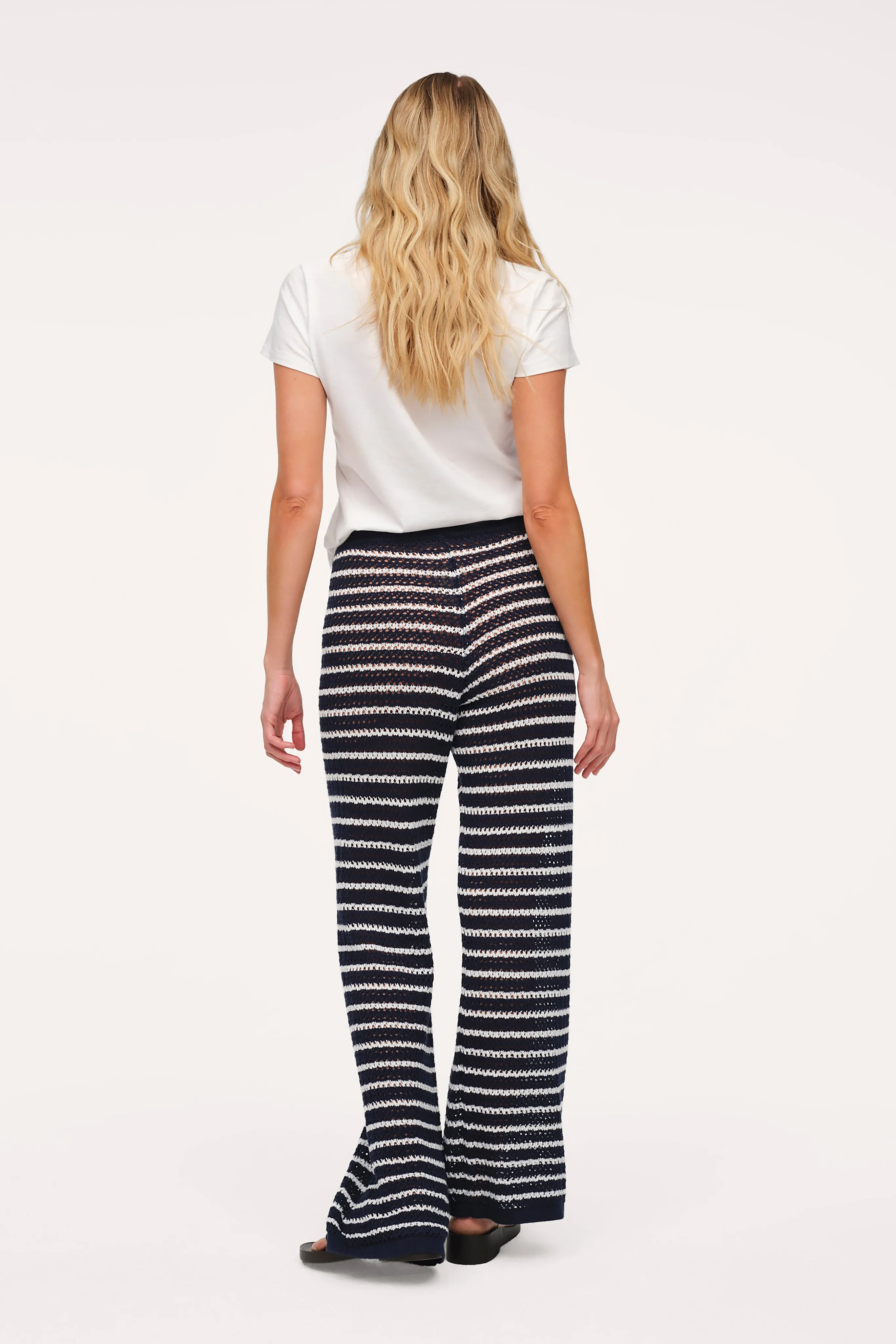 Cotton Crochet Sweater Pant | Navy Stripe sold by nuuds product image thumbnail 4