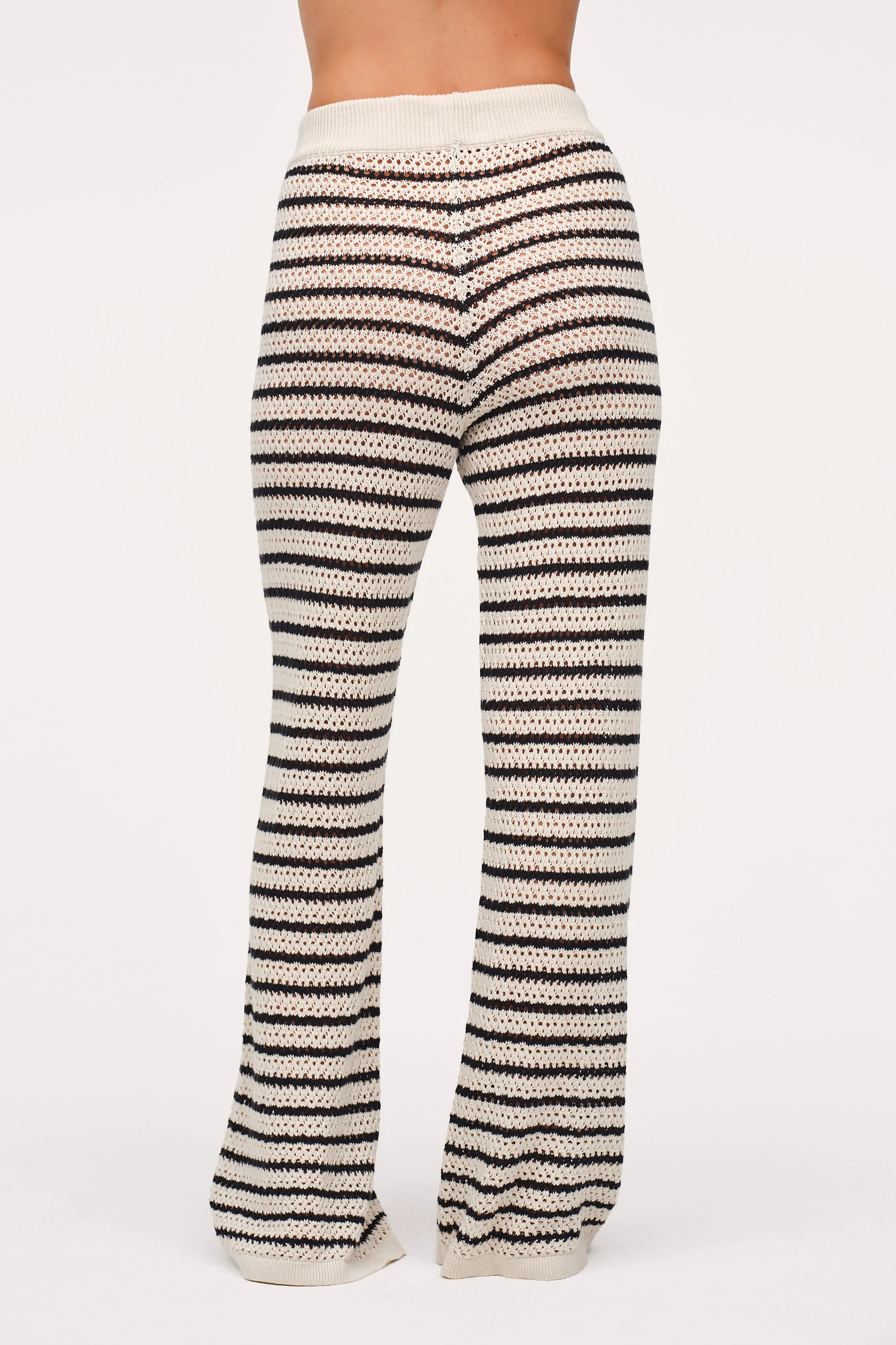 Cotton Crochet Sweater Pant | Bone Stripe sold by nuuds product image thumbnail 5