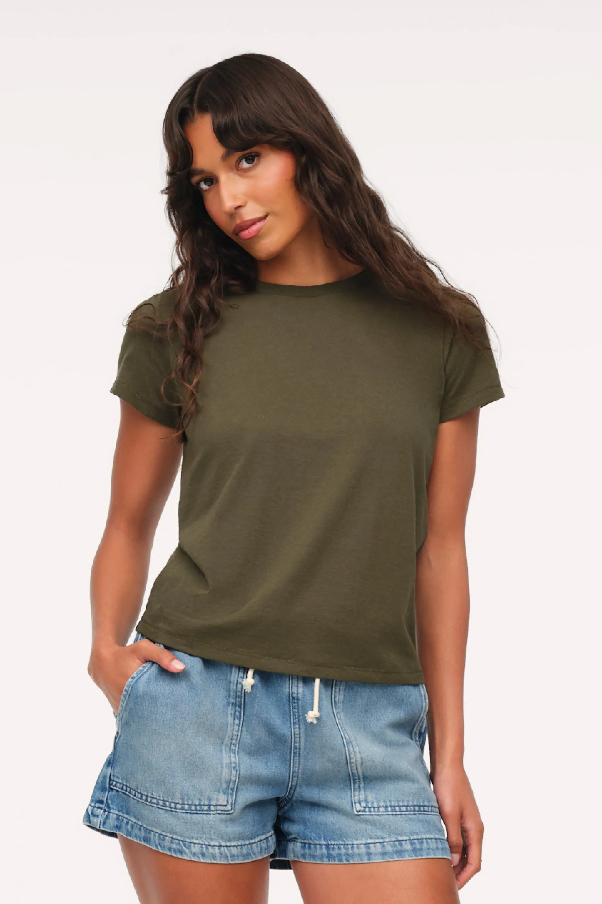 Perfect Tee | Darkest Olive sold by nuuds