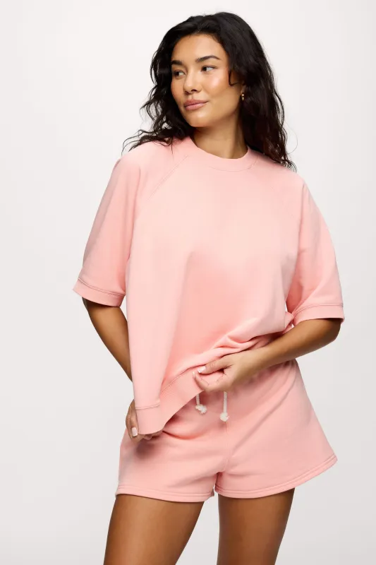 French Terry Short Sleeve Sweatshirt | Peachette made by nuuds