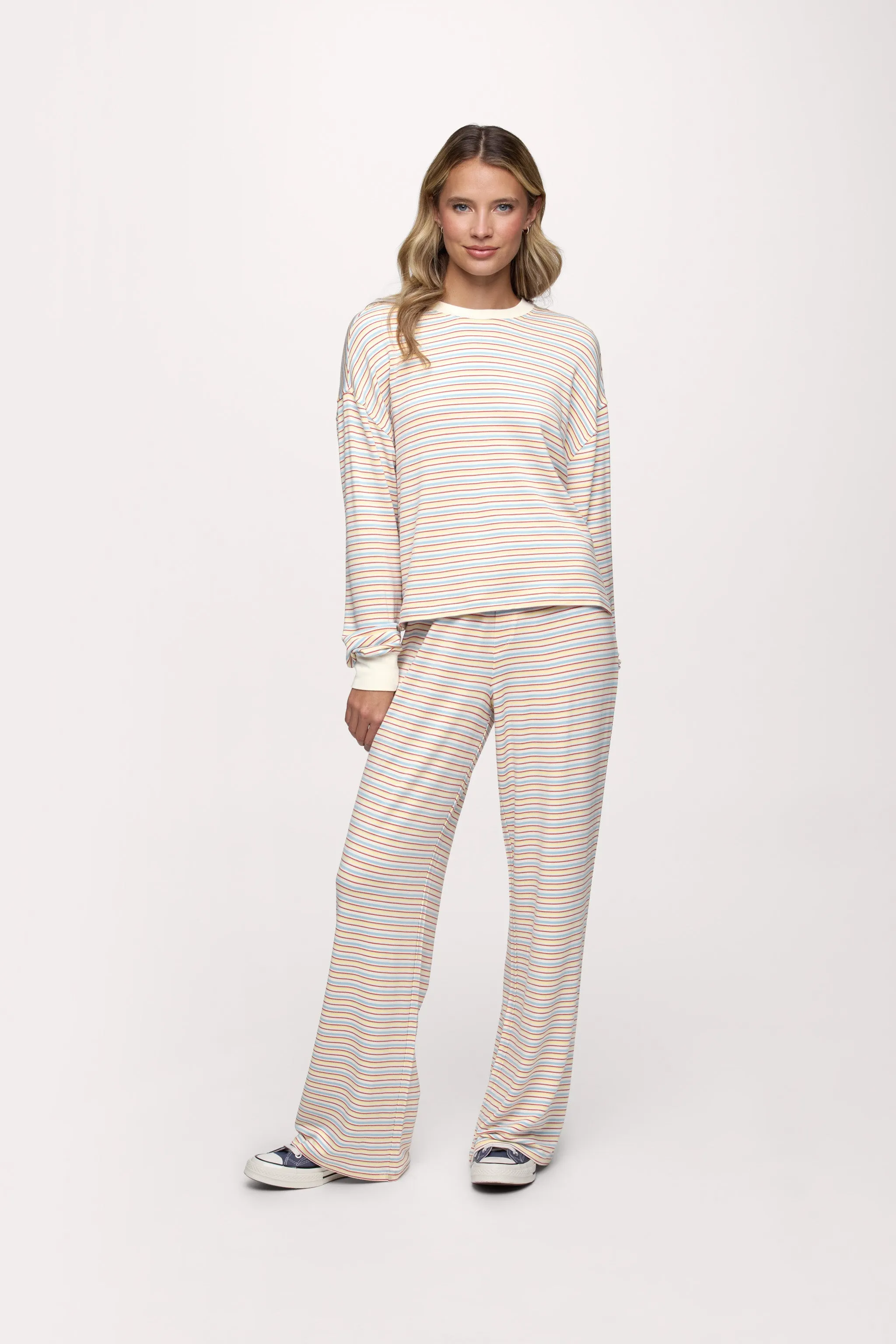 Boyfriend Stripe Tee | Sky Lemon Stripe sold by nuuds product image thumbnail 2