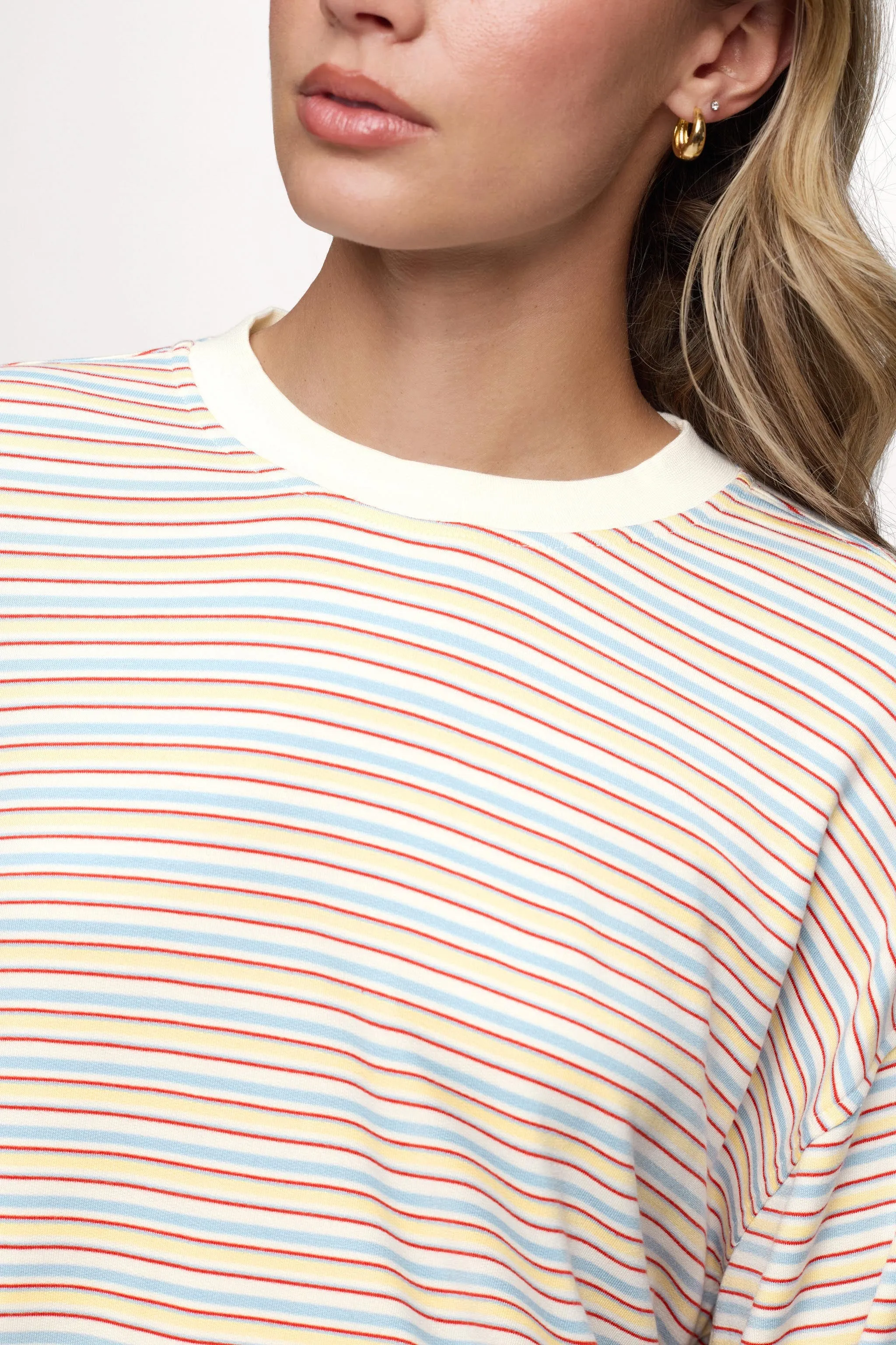 Boyfriend Stripe Tee | Sky Lemon Stripe sold by nuuds product image thumbnail 3