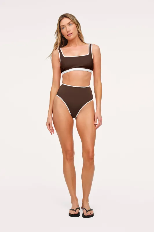High Waist Bikini Bottom | Contrast Espresso made by nuuds