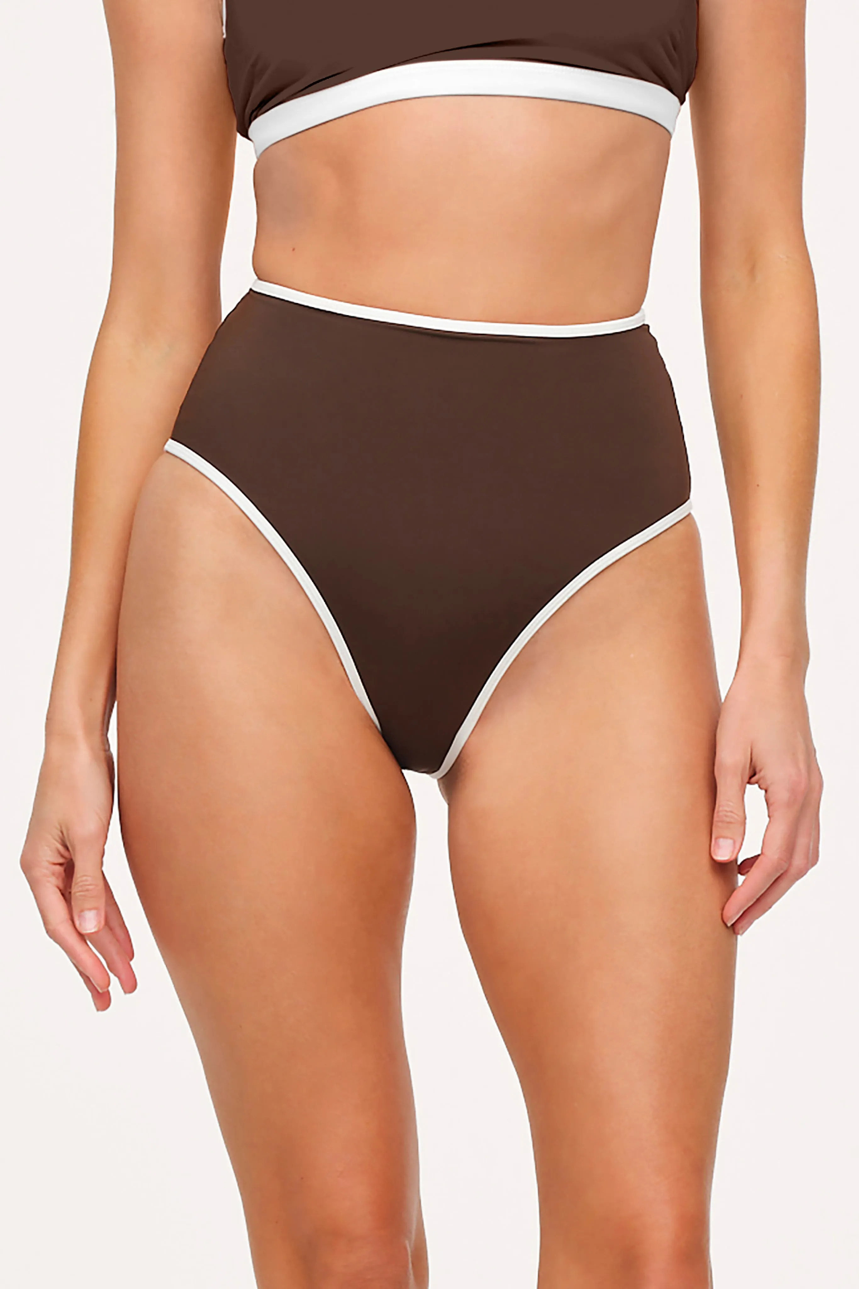 High Waist Bikini Bottom | Contrast Espresso sold by nuuds product image thumbnail 2