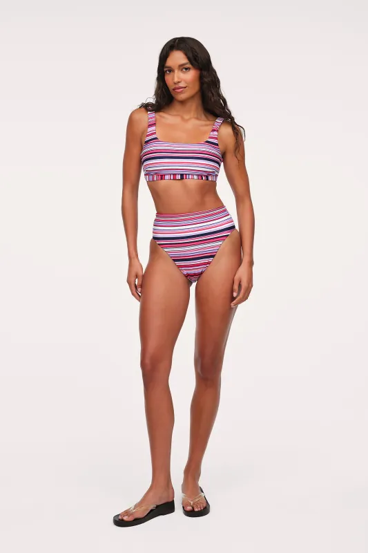 High Waist Bikini Bottom | Wisteria Stripe made by nuuds