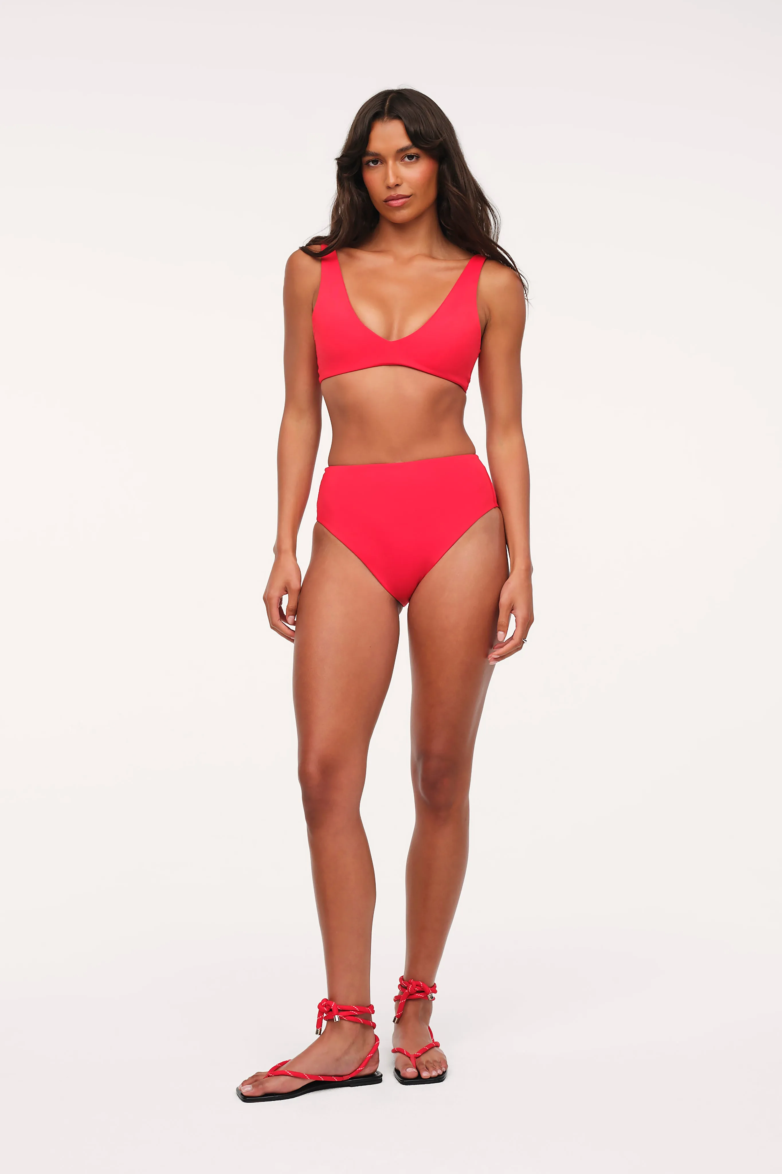 High Waist Bikini Bottom | Smooth Cayenne sold by nuuds