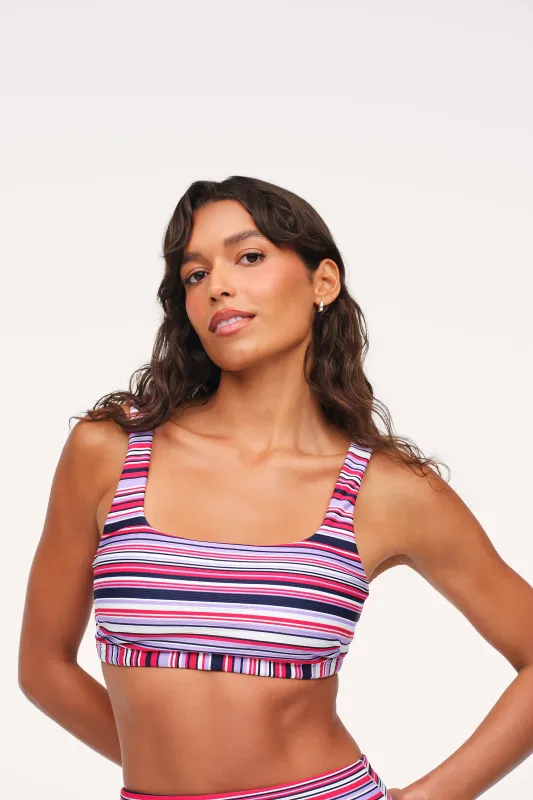 Square Neck Bikini Top | Wisteria Stripe made by nuuds