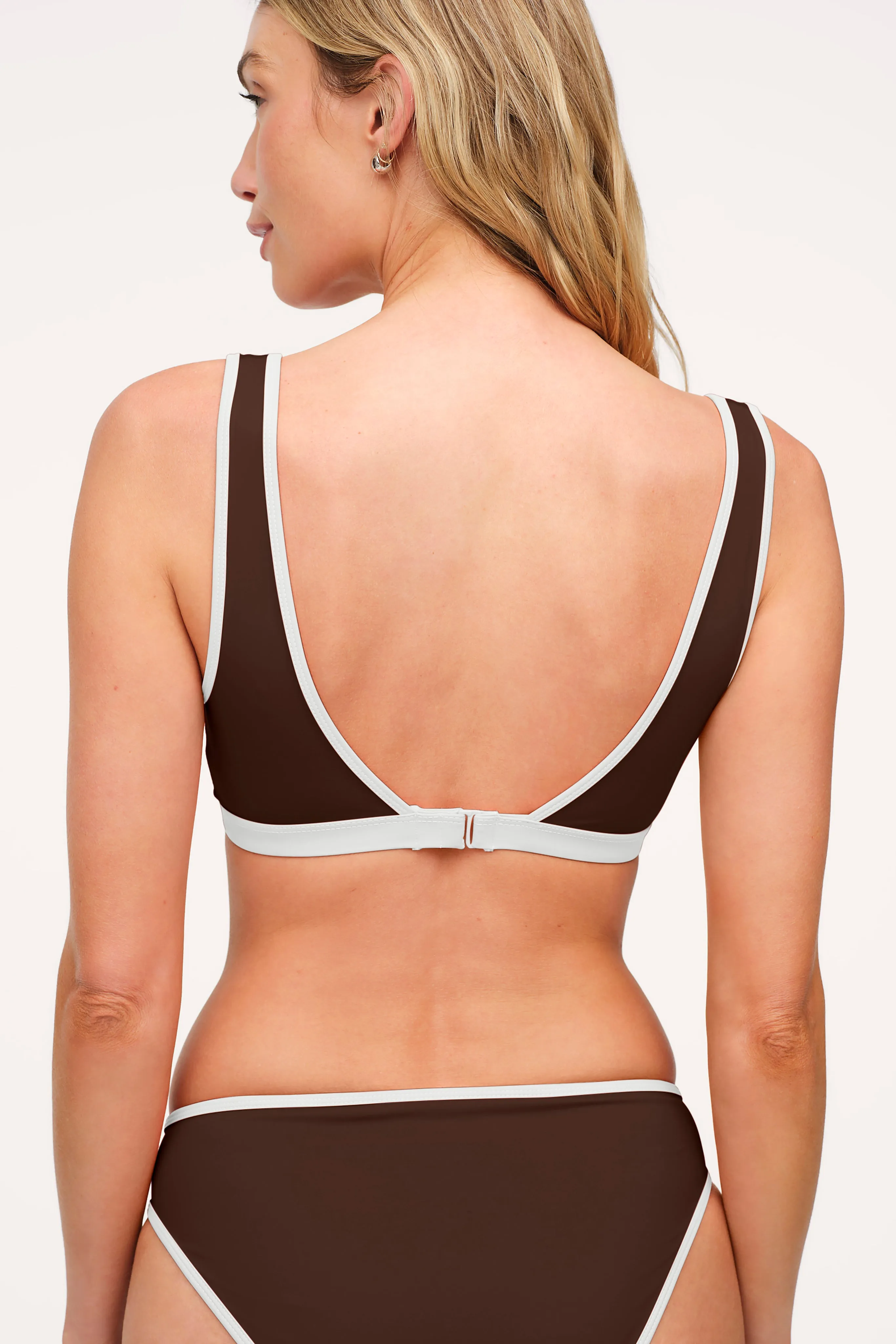 Square Neck Bikini Top | Contrast Espresso sold by nuuds product image thumbnail 4