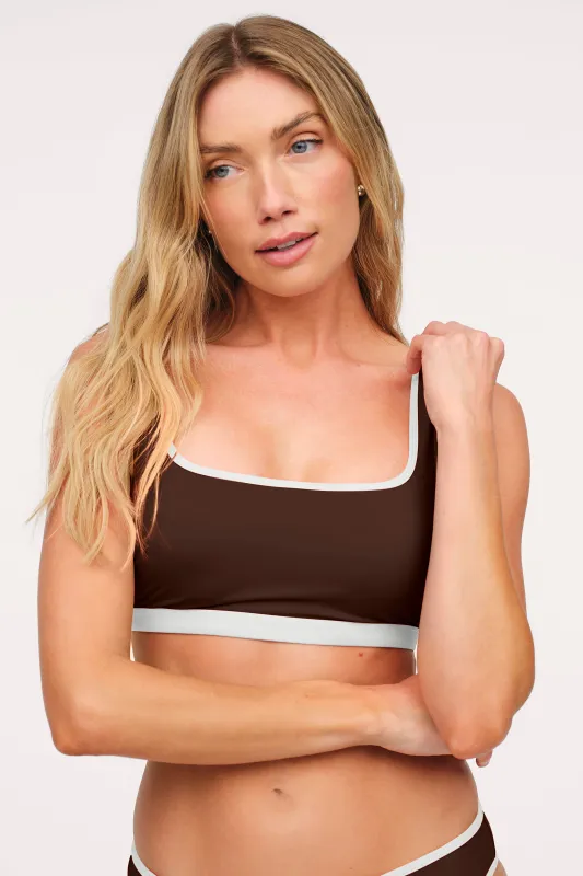 Square Neck Bikini Top | Contrast Espresso made by nuuds