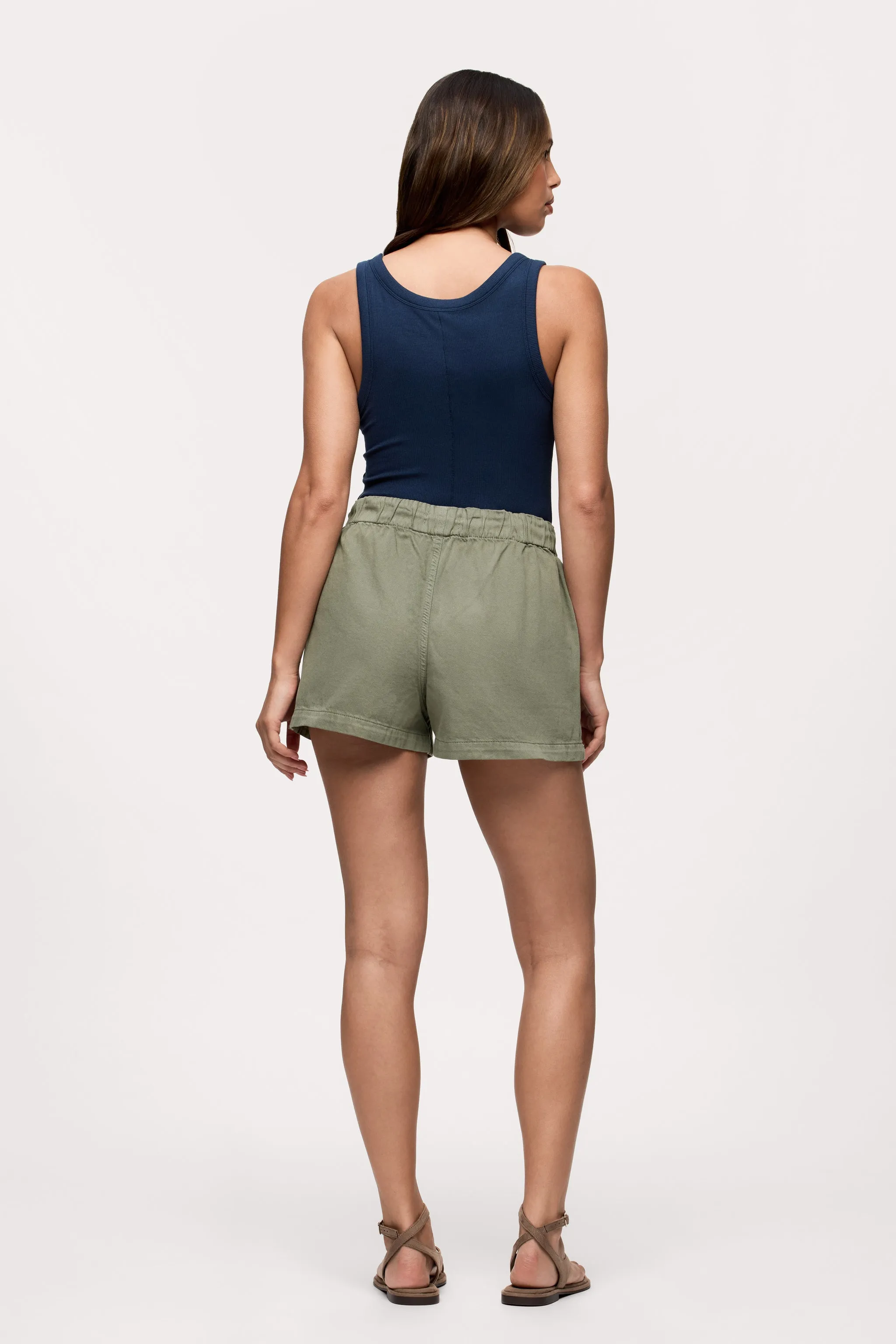 Pull-On Denim Short | Darkest Olive sold by nuuds product image thumbnail 4