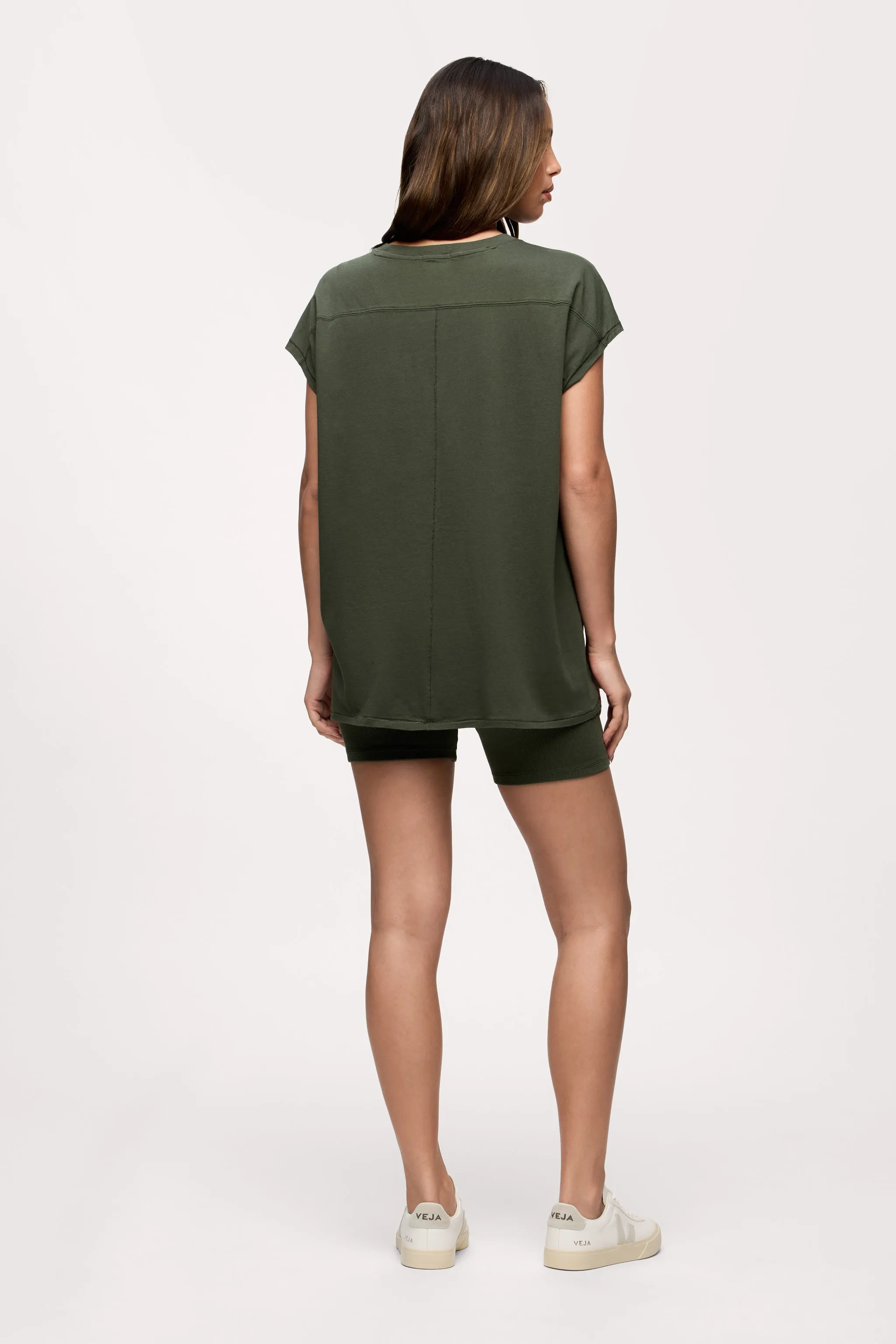 Ribbed Biker Short Set | Darkest Olive sold by nuuds product image thumbnail 4