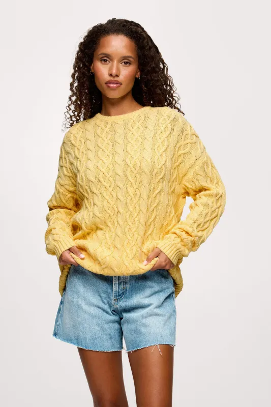 Lightweight Cable Sweater | Lemon made by nuuds