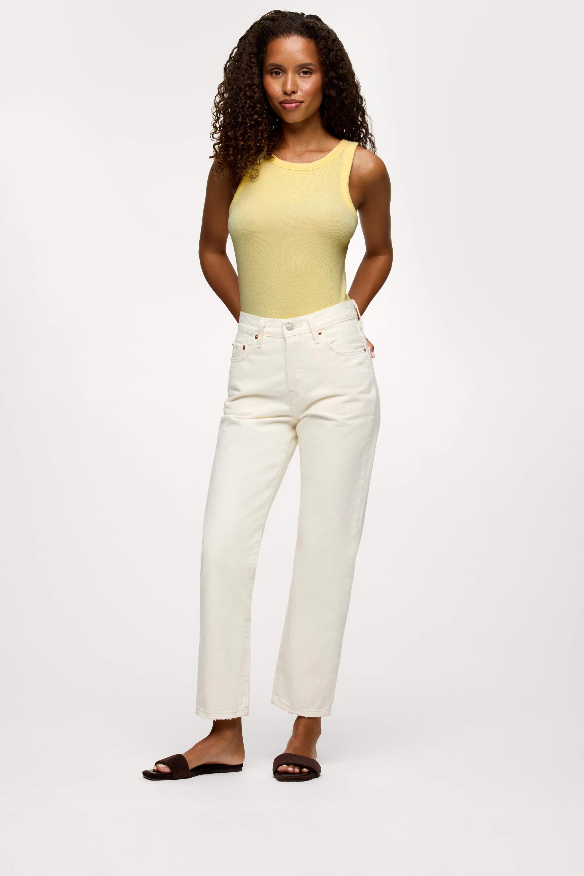 Slinky Rib Tank | Lemon sold by nuuds product image thumbnail 2