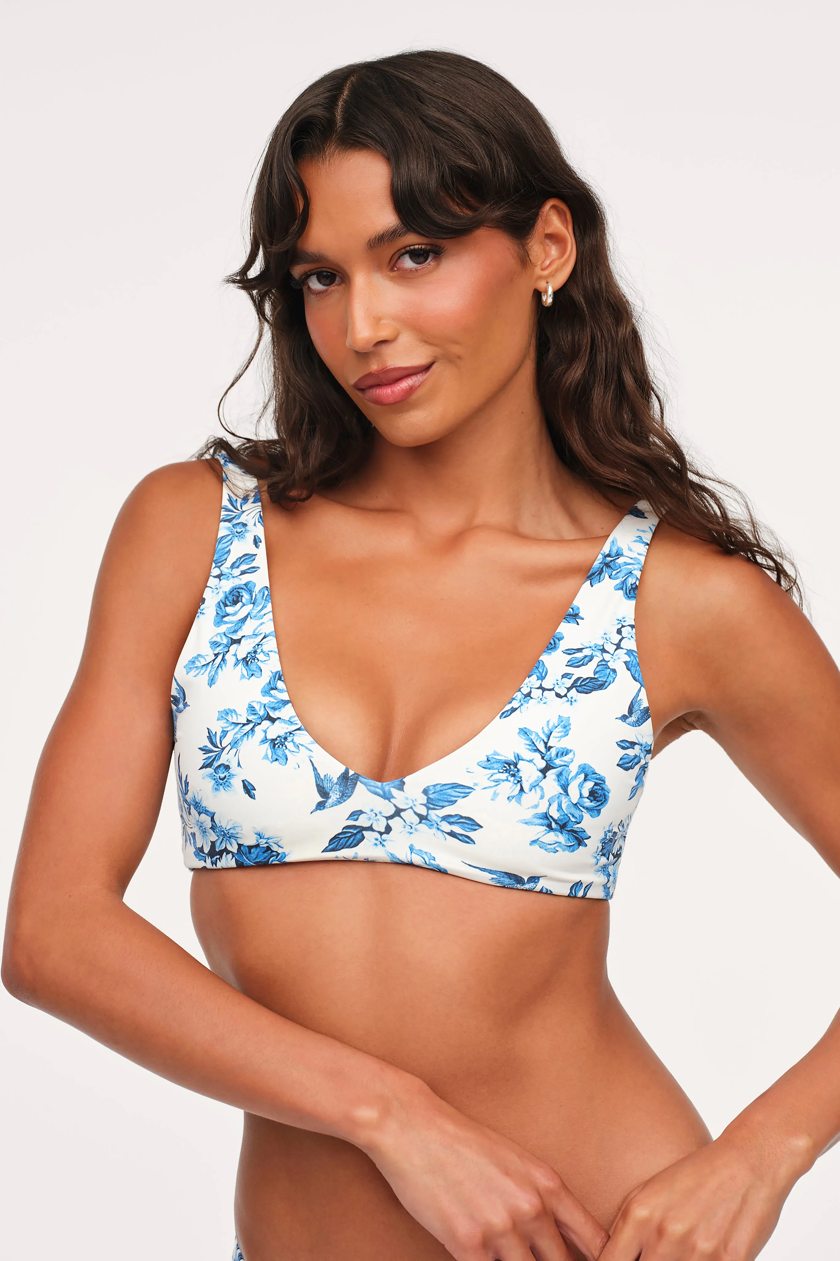 Plunge Bikini Top | Tidal Toile sold by nuuds