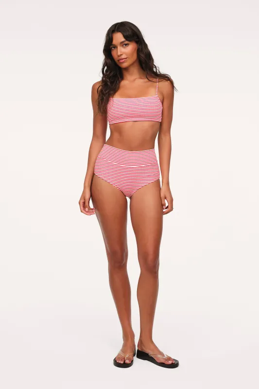 Boy Short Bikini Bottom | Cayenne Stripe made by nuuds