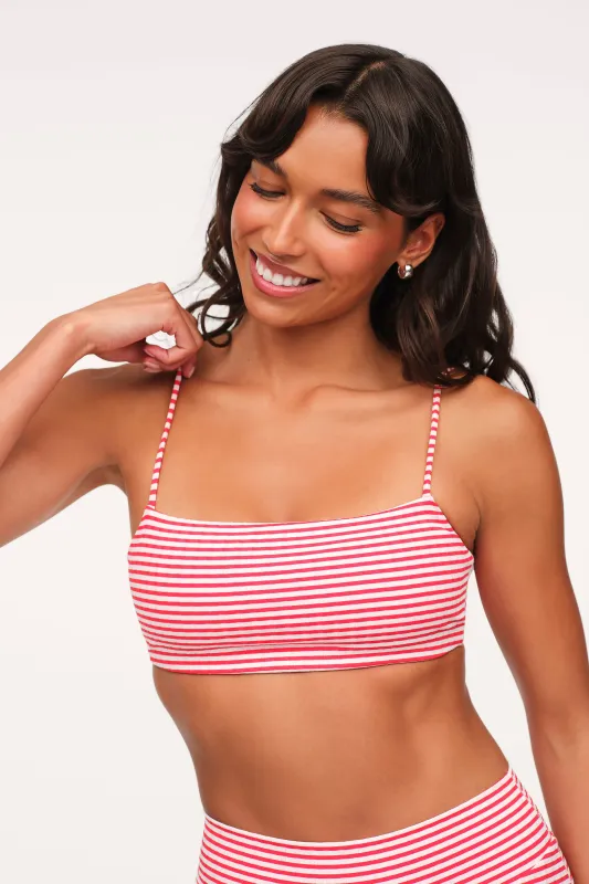 Bandeau Bikini Top | Cayenne Stripe made by nuuds