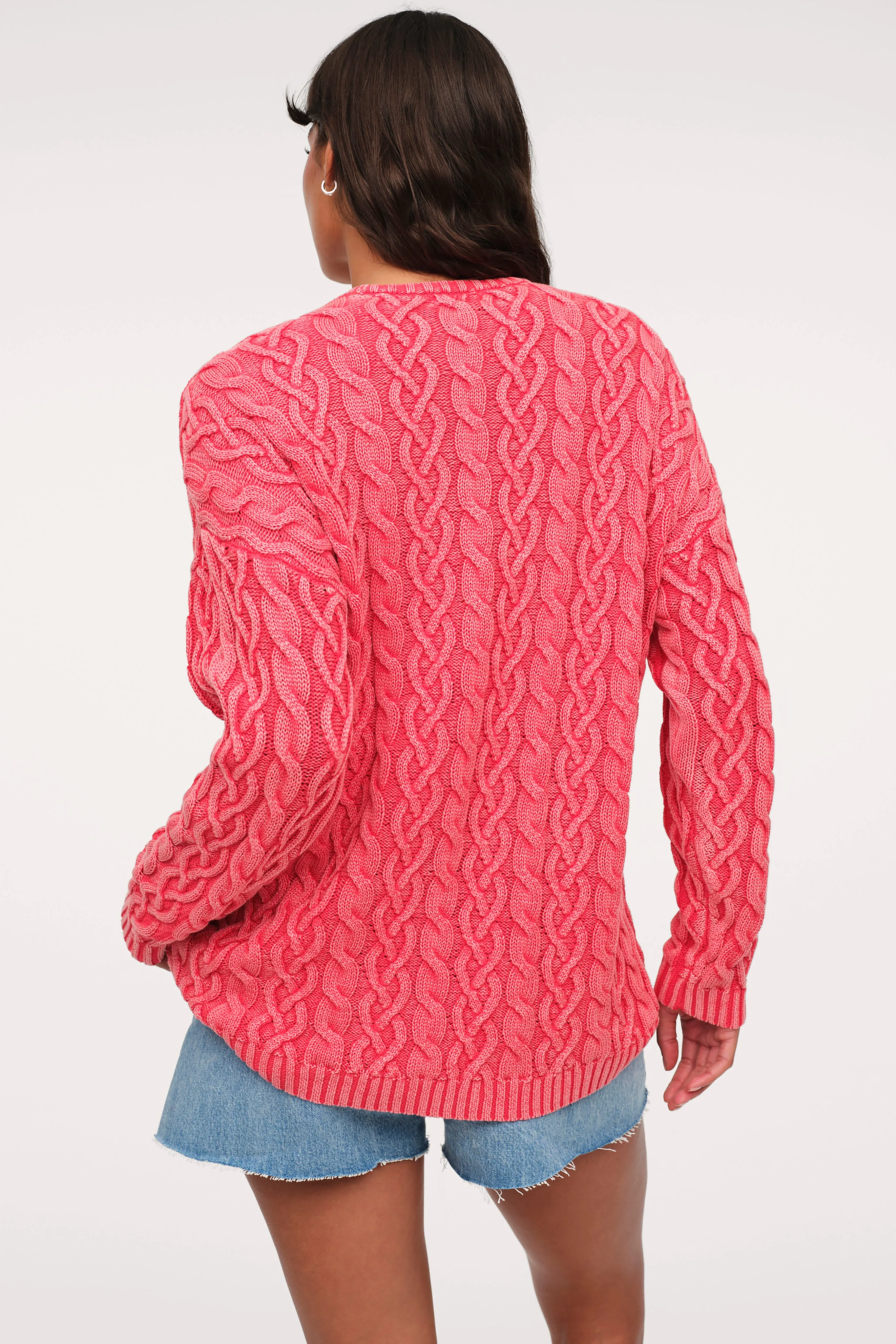 Lightweight Cable Sweater | Cayenne sold by nuuds product image thumbnail 3