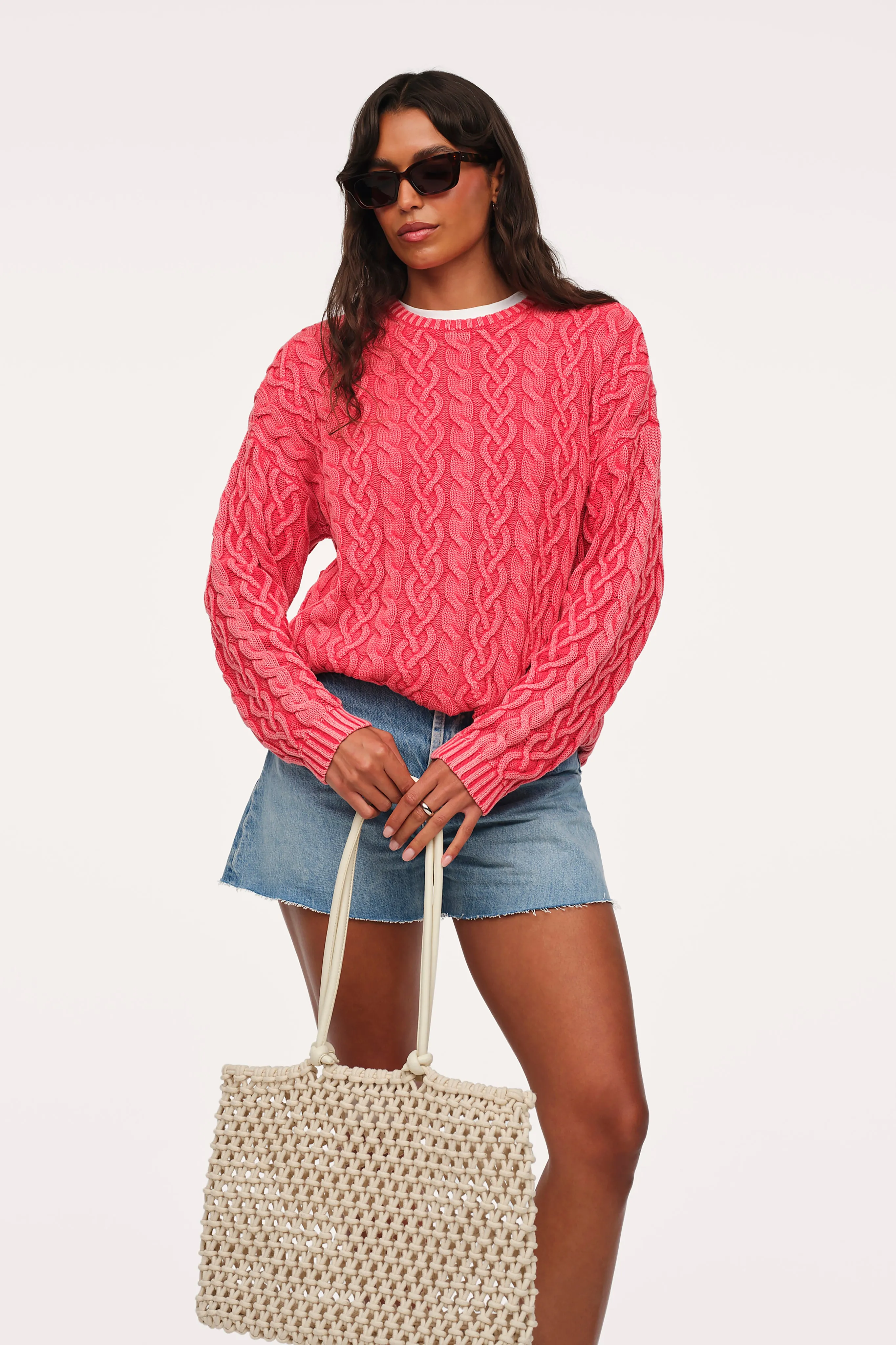 Lightweight Cable Sweater | Cayenne sold by nuuds product image thumbnail 5