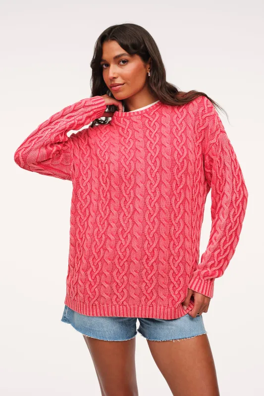 Lightweight Cable Sweater | Cayenne made by nuuds