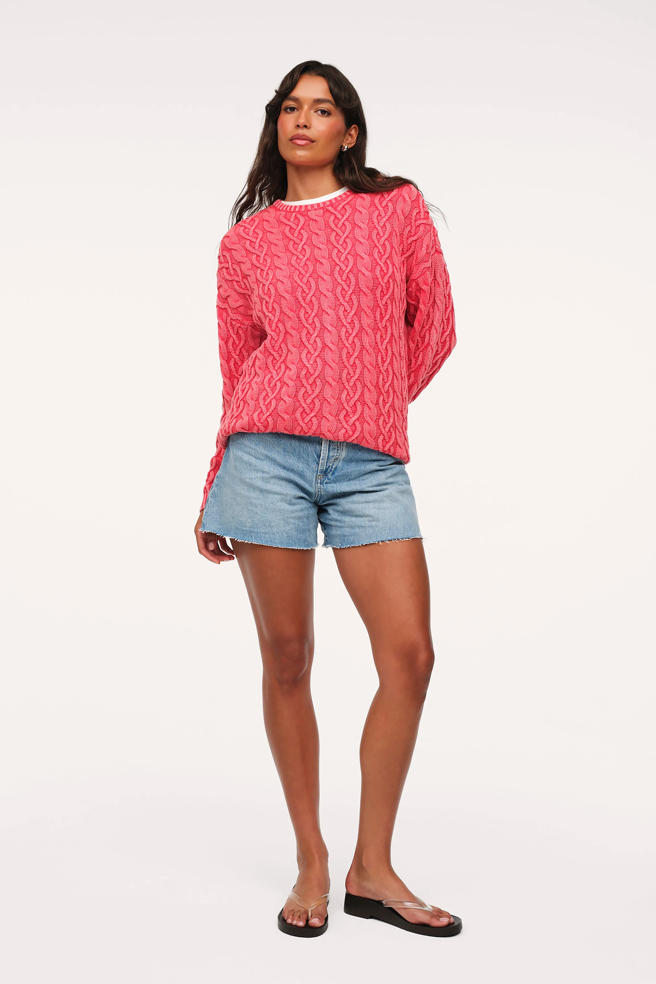 Lightweight Cable Sweater | Cayenne sold by nuuds product image thumbnail 2