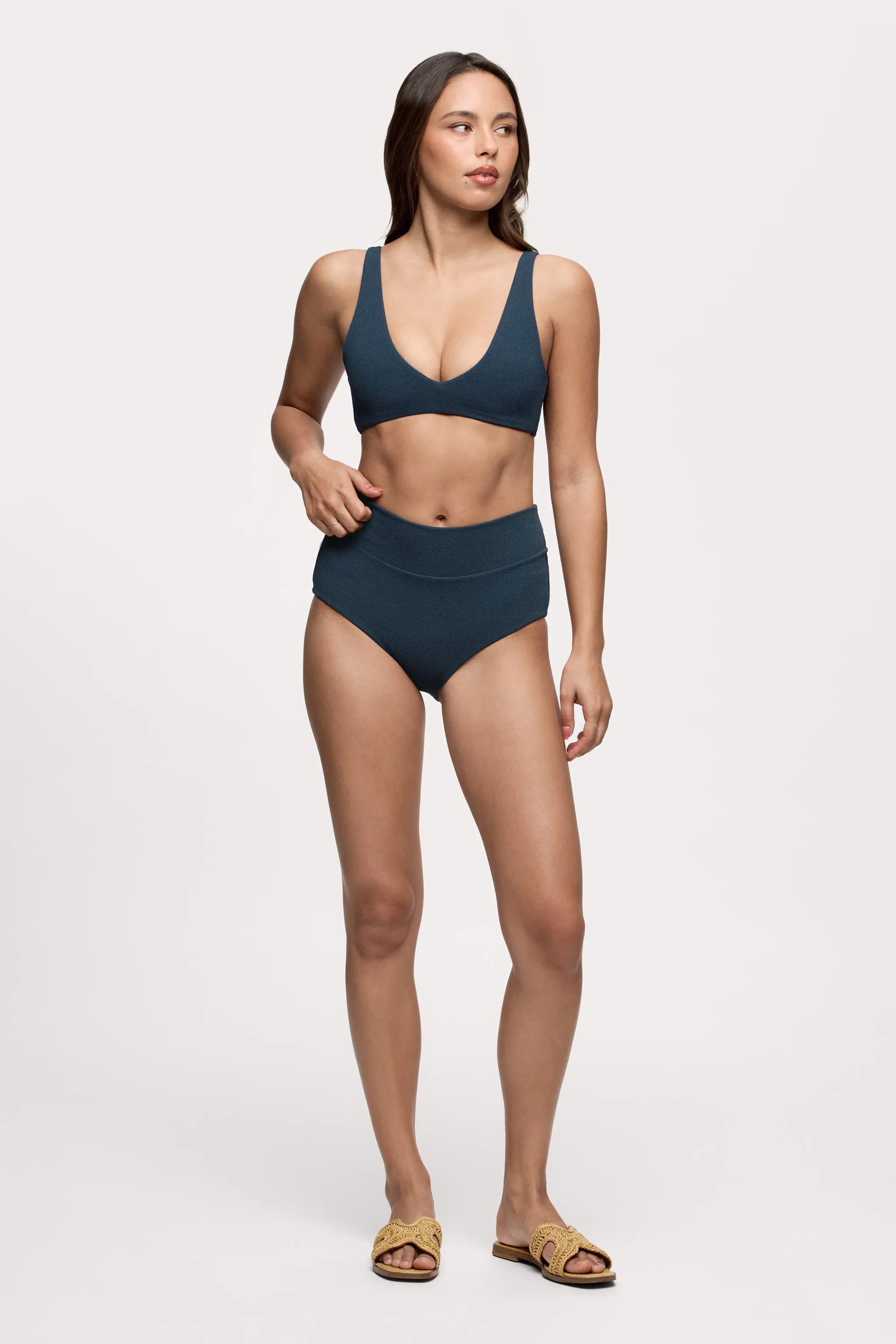 Plunge Bikini Top | Crispy Navy sold by nuuds product image thumbnail 2