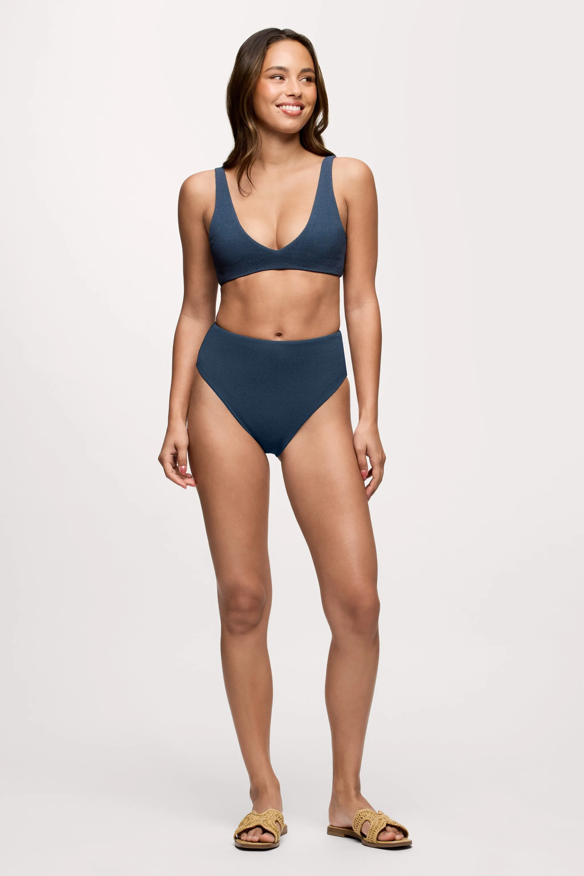 High Waist Bikini Bottom | Crispy Navy sold by nuuds