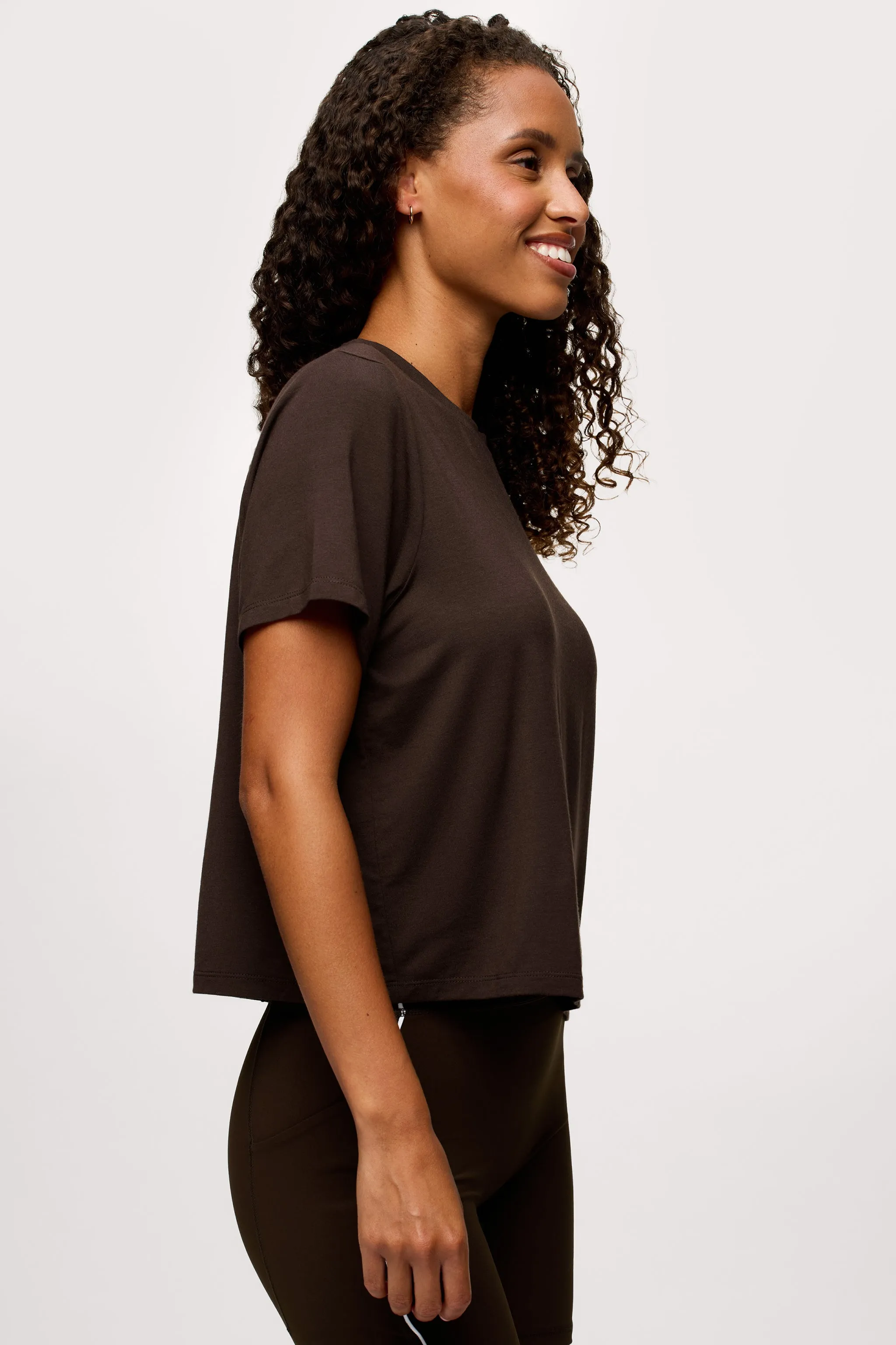 Featherweight Active Tee | Espresso sold by nuuds product image thumbnail 3