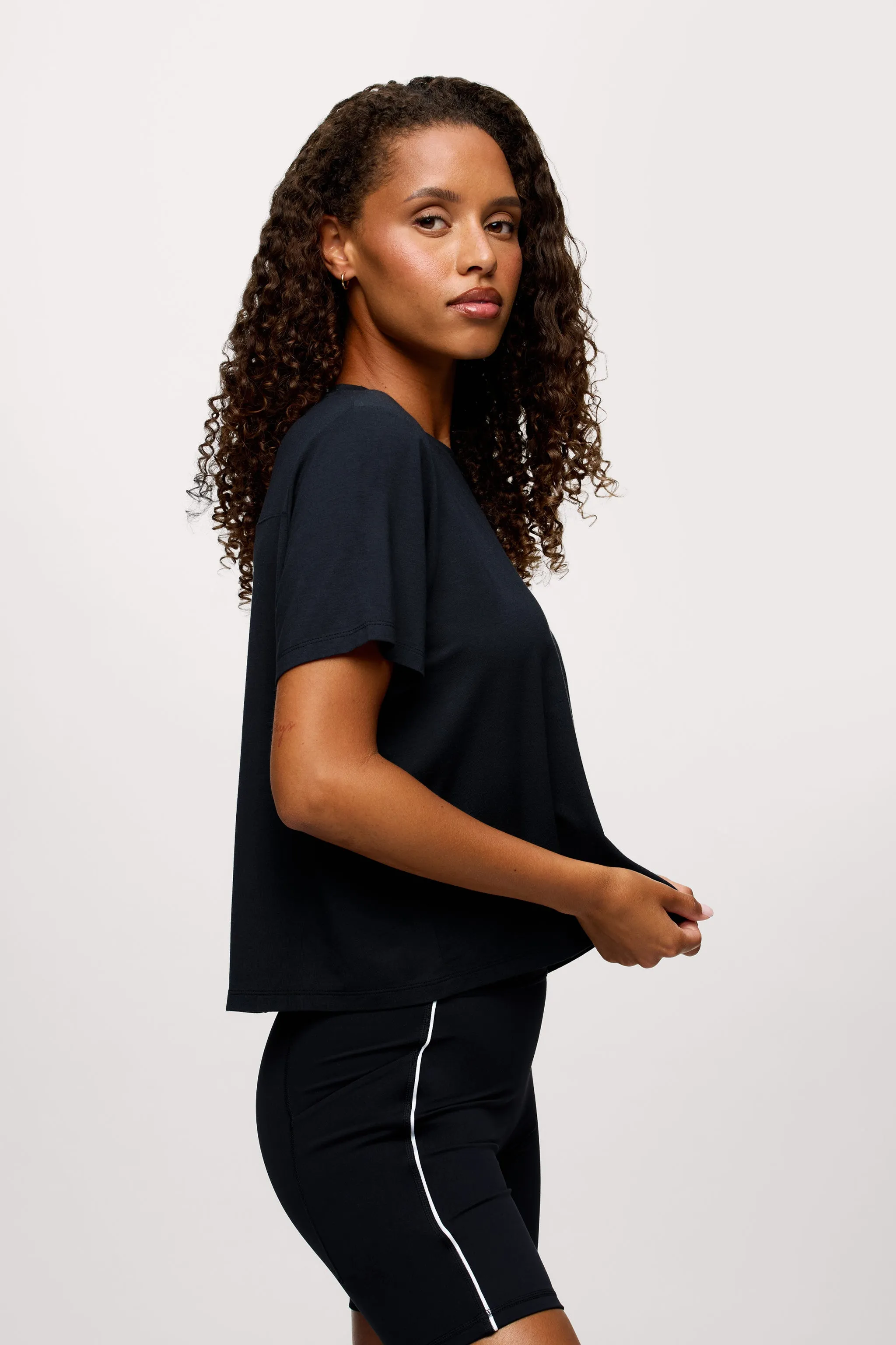 Featherweight Active Tee | Black sold by nuuds product image thumbnail 3