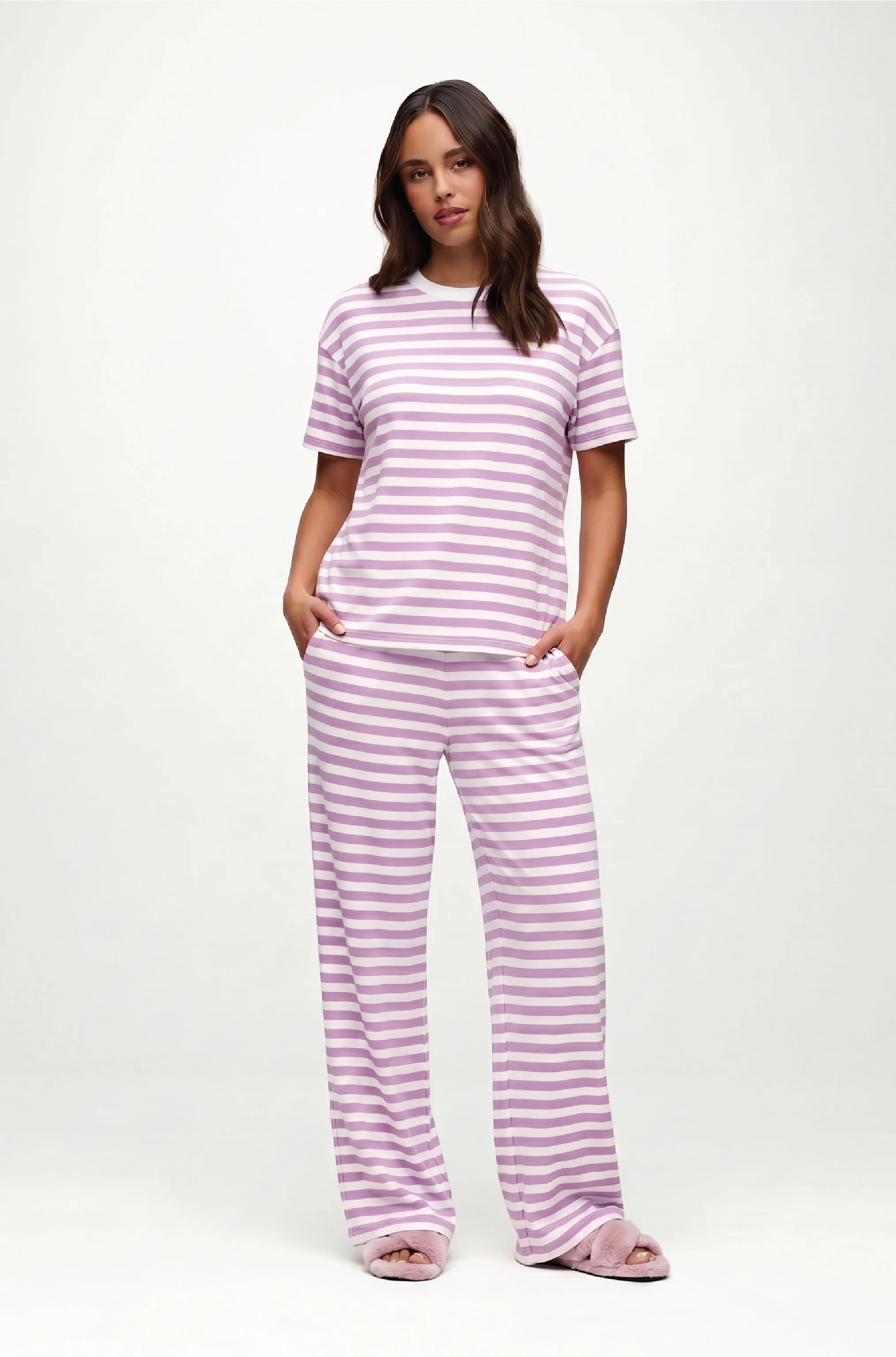 Seaside Pant | Orchid Stripe sold by nuuds