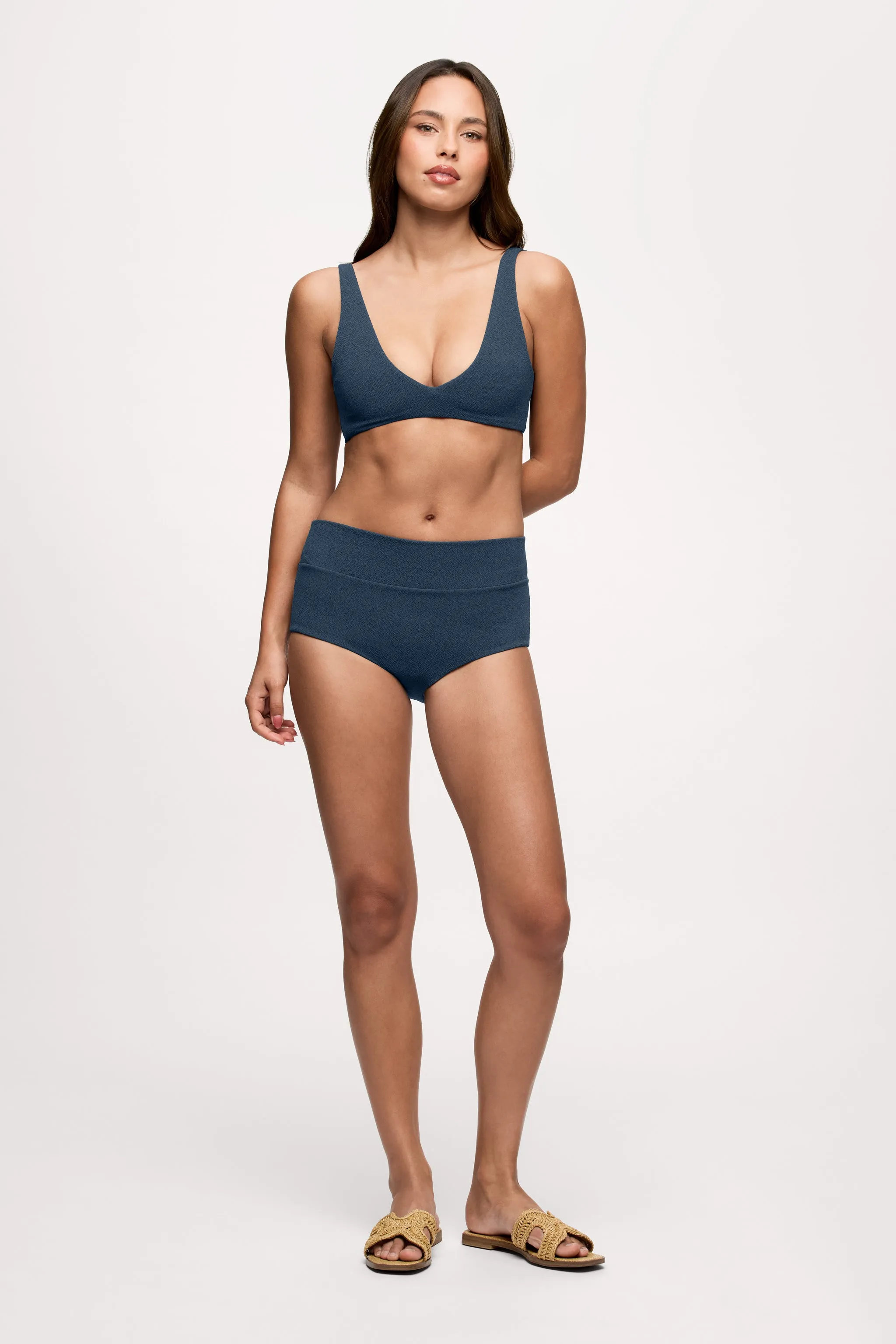 Boy Short Bikini Bottom | Crispy Navy sold by nuuds