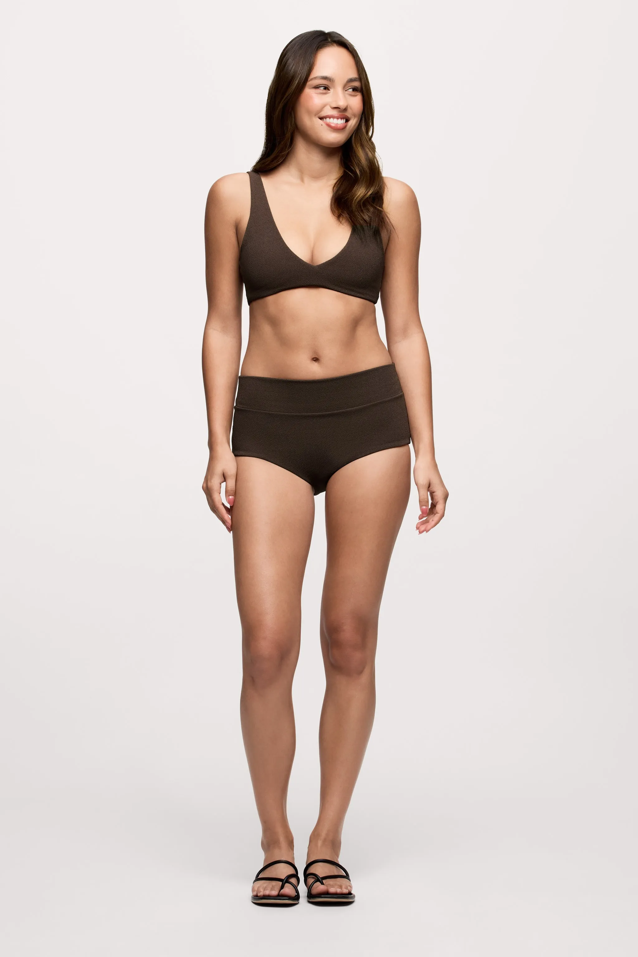 Boy Short Bikini Bottom | Crispy Espresso sold by nuuds