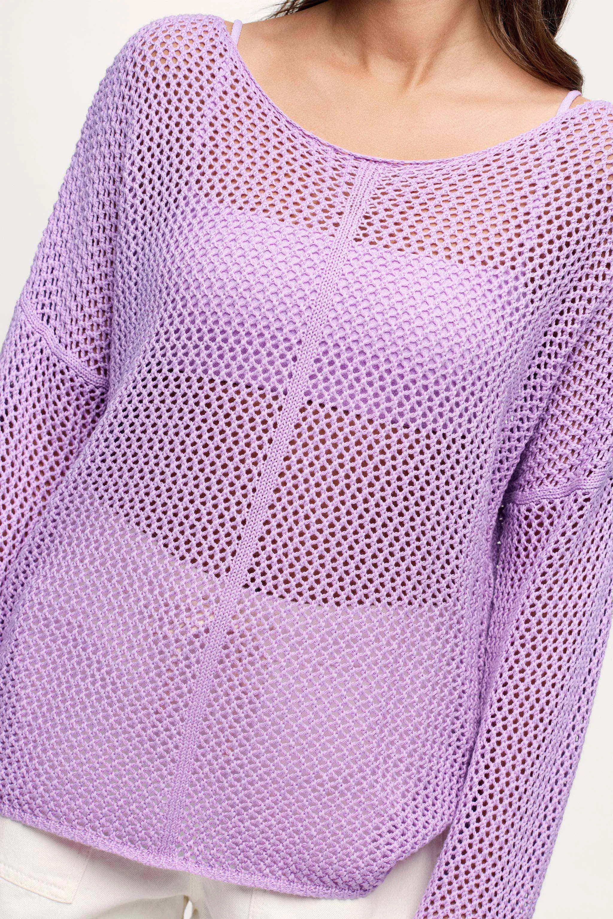 Open Knit Sweater | Orchid sold by nuuds product image thumbnail 5