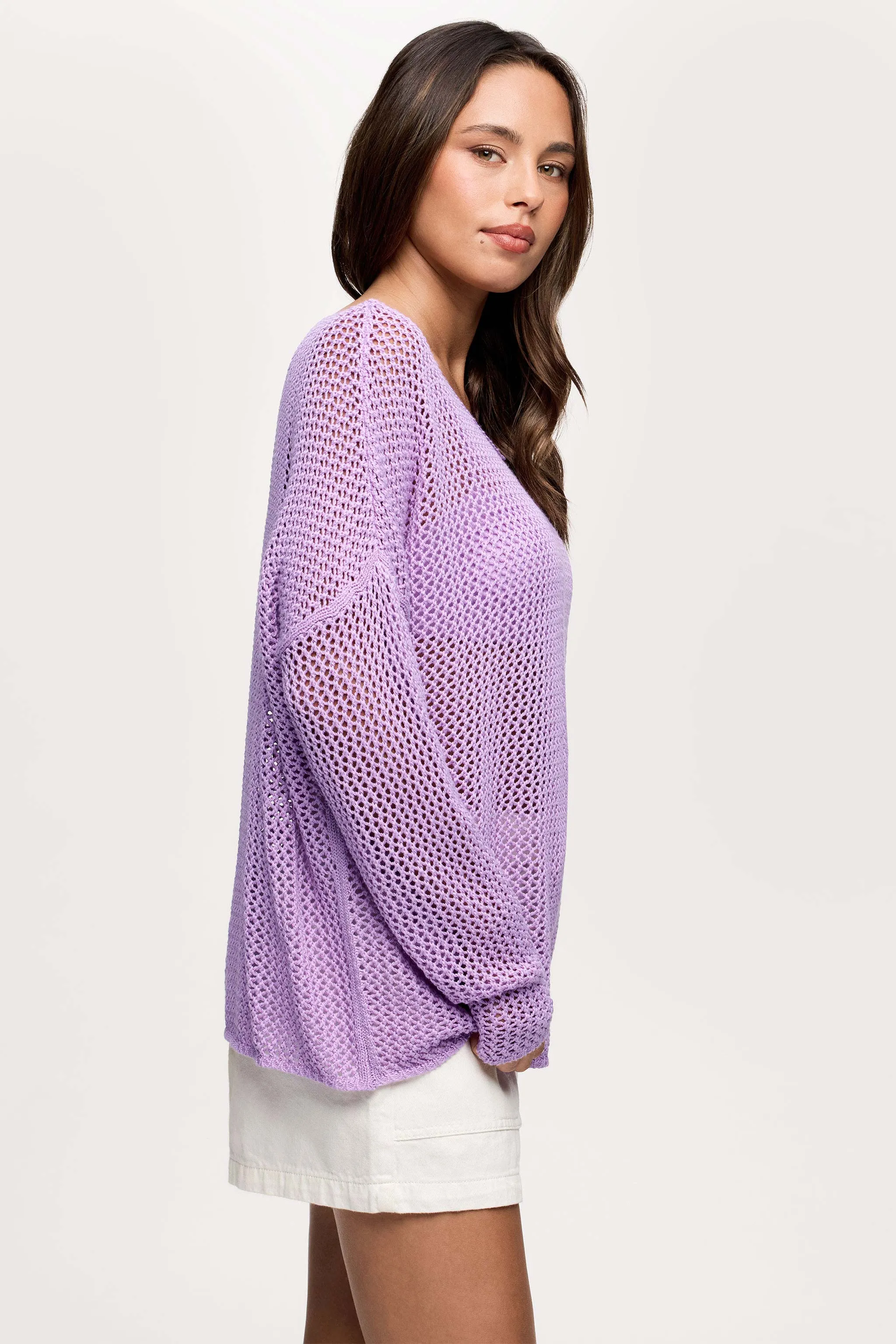 Open Knit Sweater | Orchid sold by nuuds product image thumbnail 3