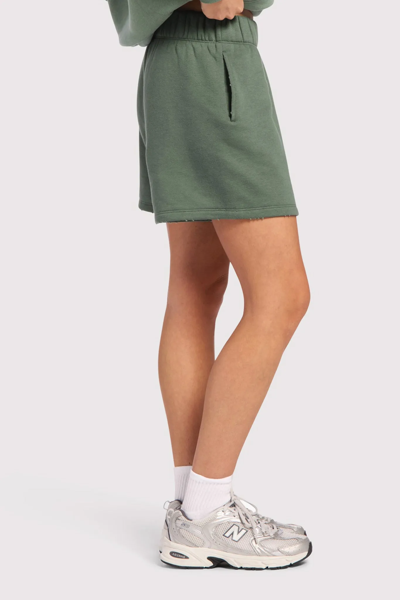 Vintage Fleece Distressed Short | Agave sold by nuuds product image thumbnail 3