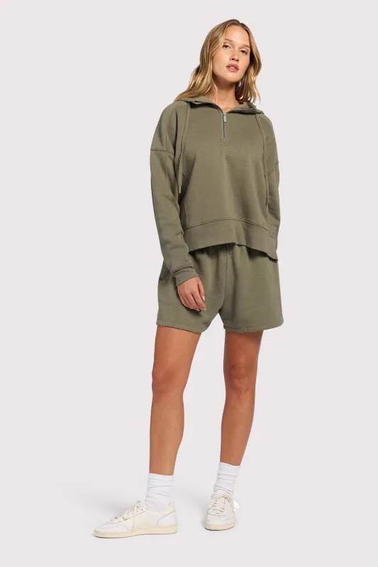 Vintage Fleece Distressed Short | Olive made by nuuds