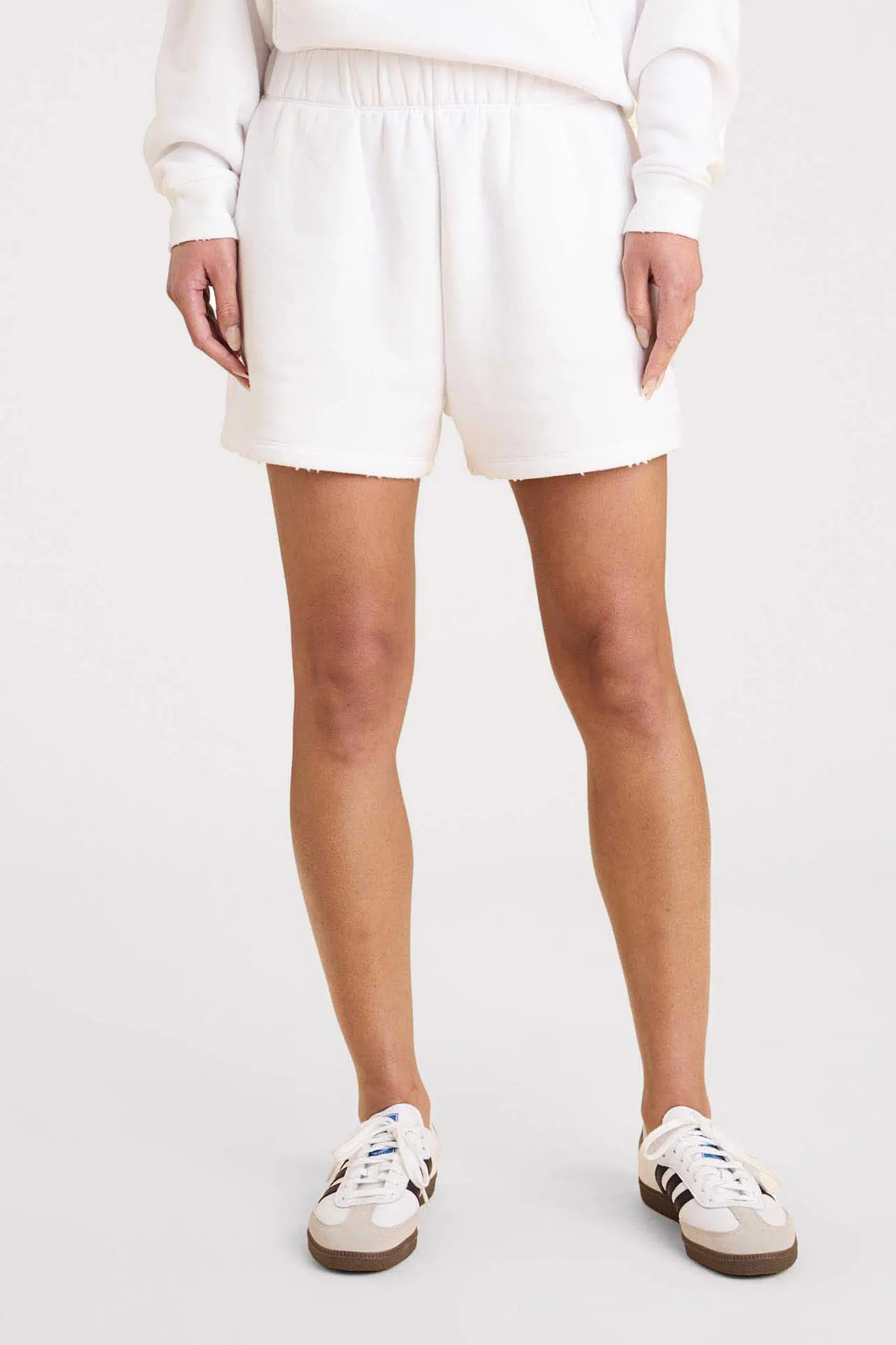 Vintage Fleece Distressed Short | White sold by nuuds product image thumbnail 2