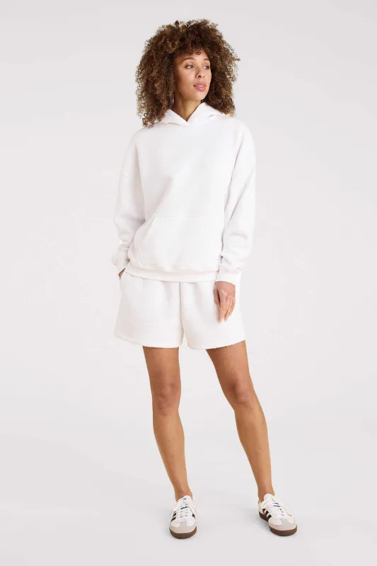 Vintage Fleece Distressed Short | White made by nuuds
