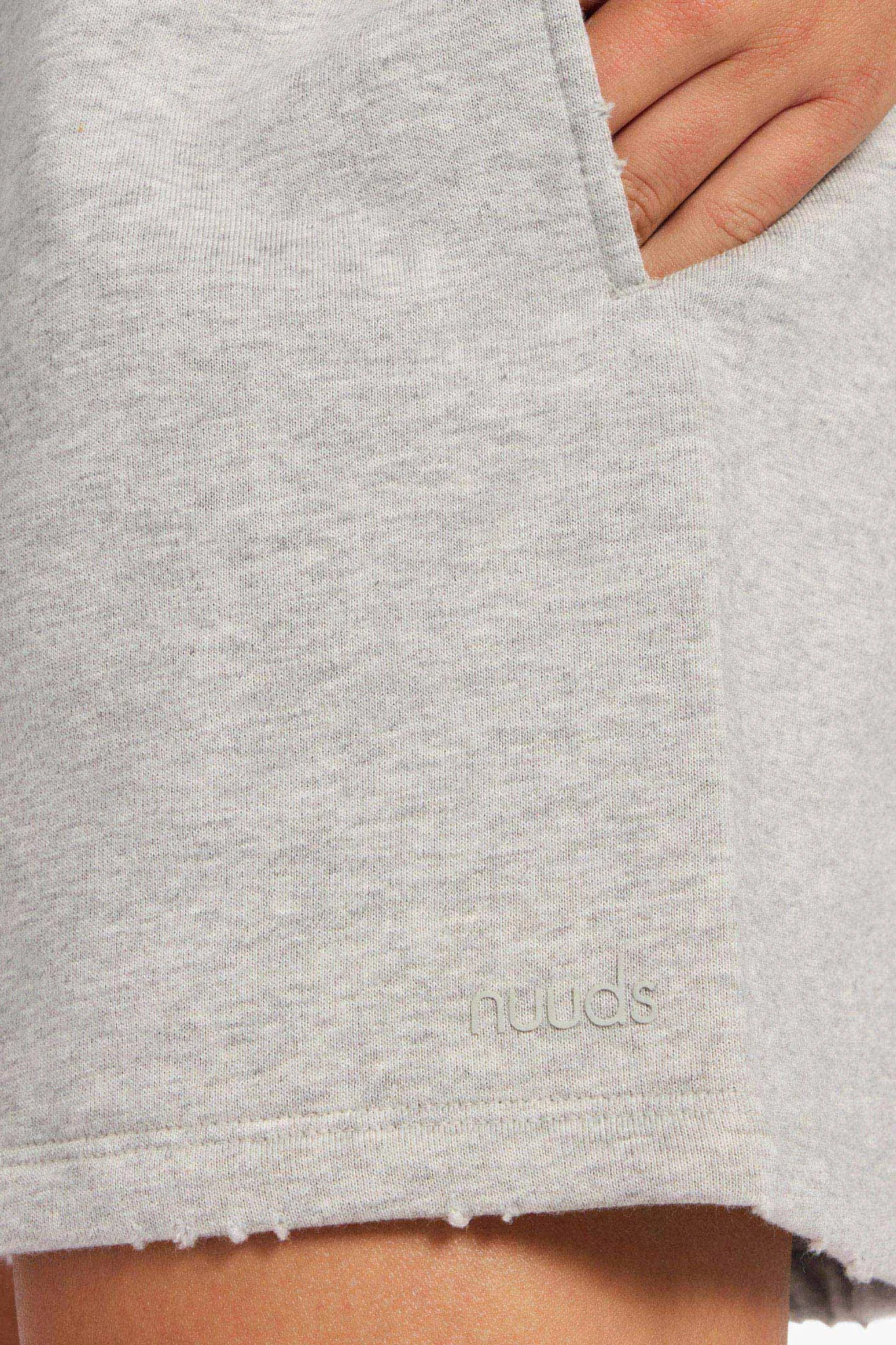 Vintage Fleece Distressed Short | Heather Grey sold by nuuds product image thumbnail 5