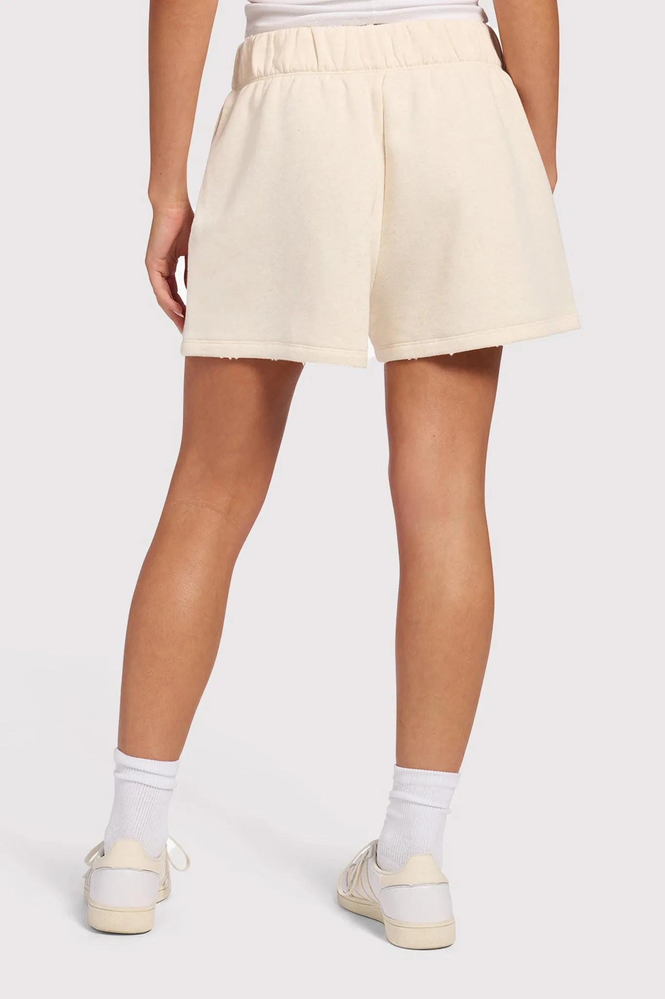 Vintage Fleece Distressed Short | Heather Bone sold by nuuds product image thumbnail 4