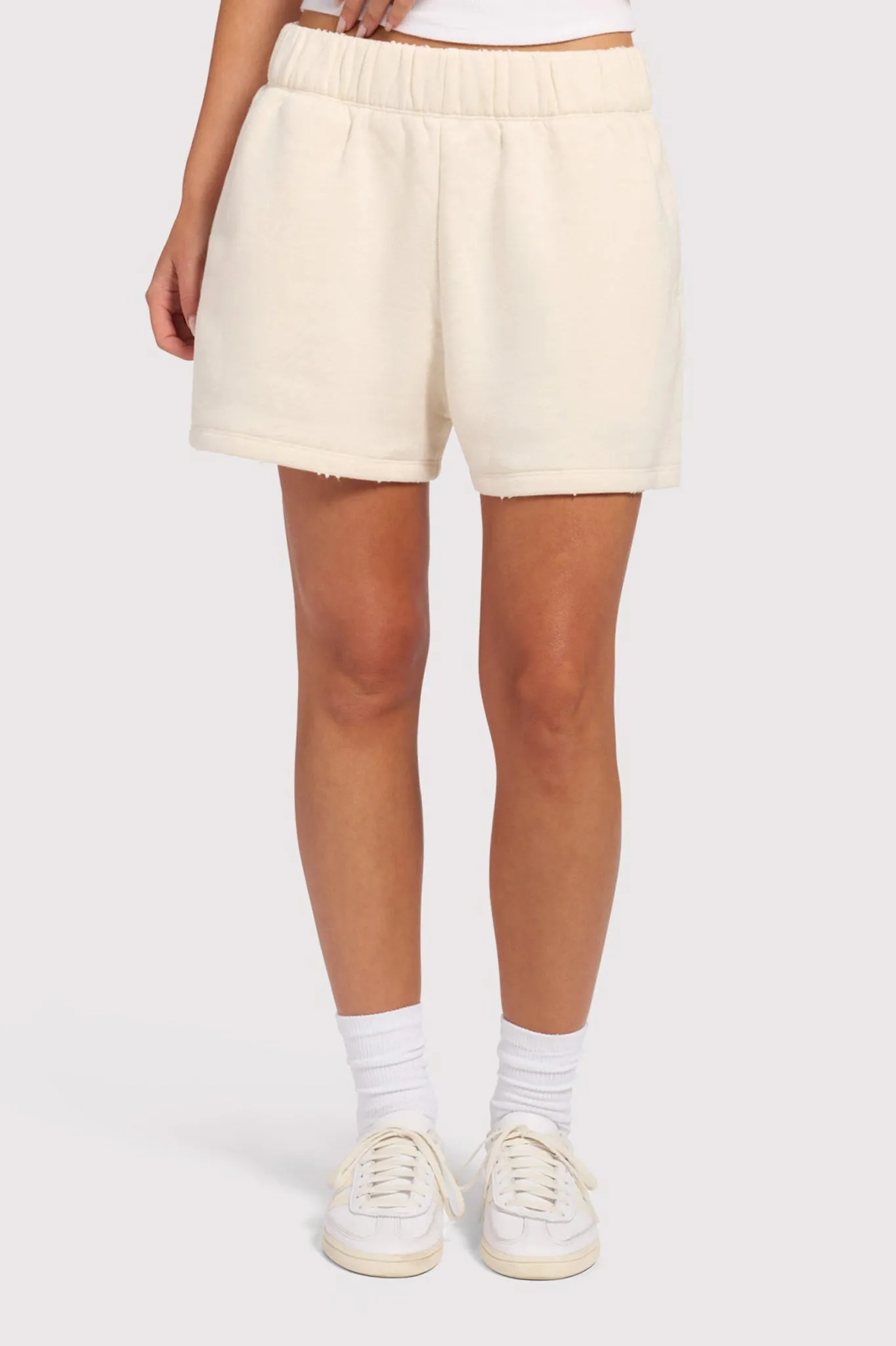 Vintage Fleece Distressed Short | Heather Bone sold by nuuds product image thumbnail 2