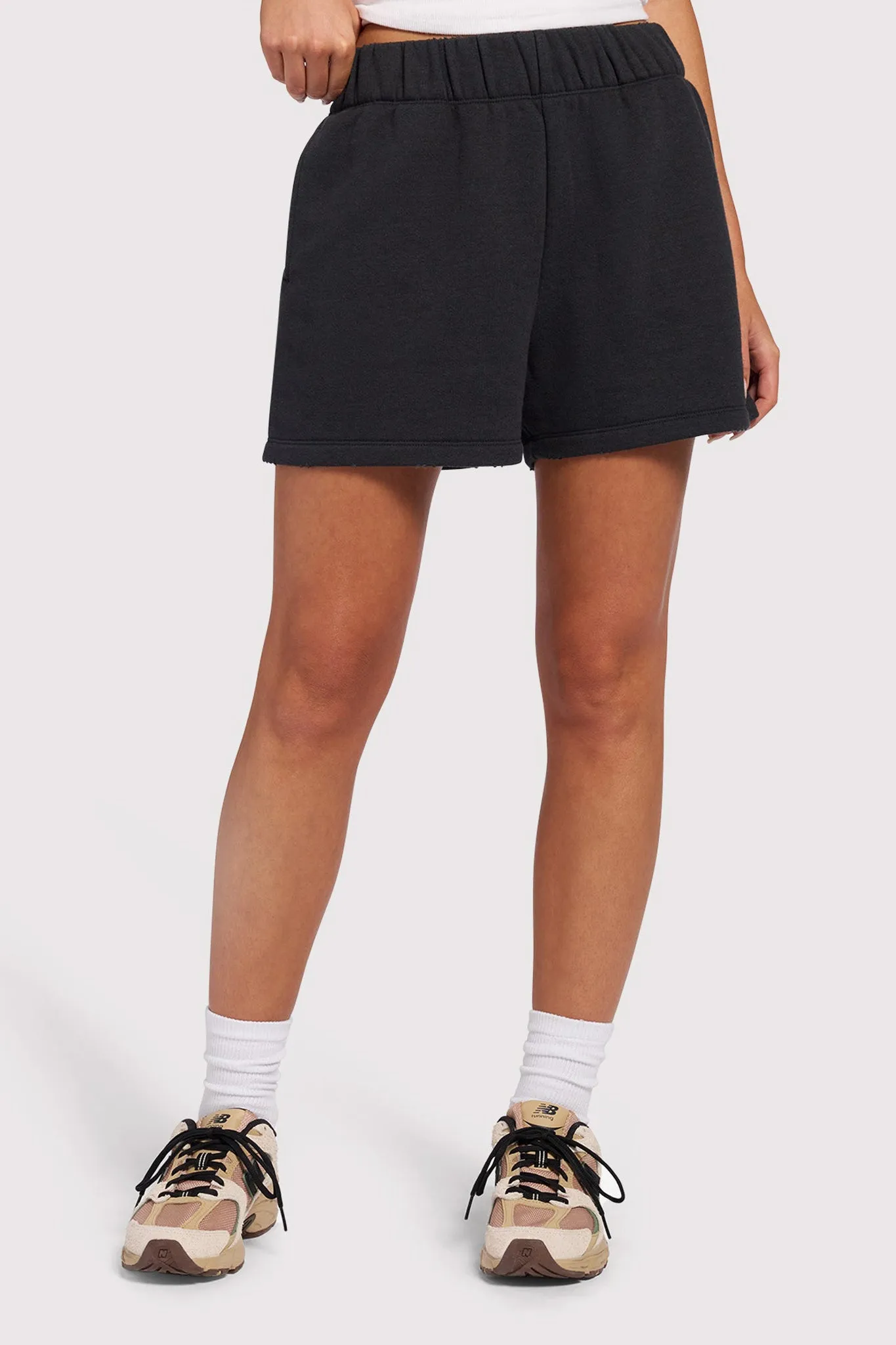 Vintage Fleece Distressed Short | Black sold by nuuds product image thumbnail 2
