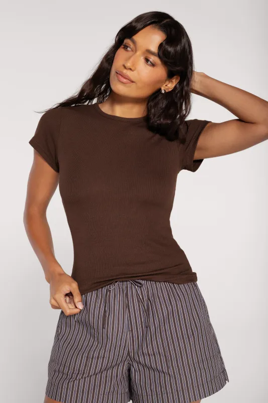 Slinky Rib Tee | Espresso made by nuuds