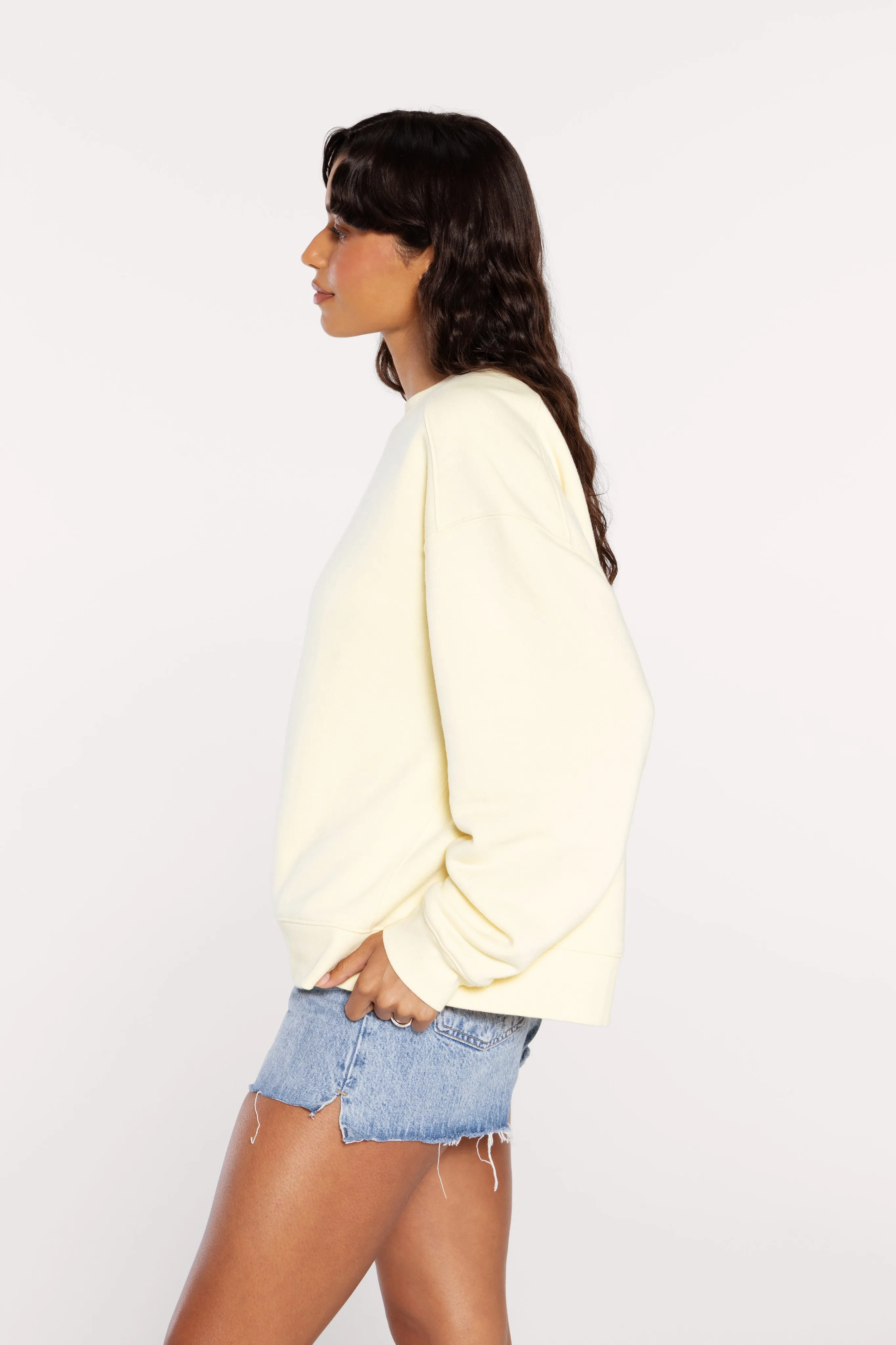 Vintage Fleece Oversized Boxy Crewneck Sweatshirt | Buttercup sold by nuuds product image thumbnail 3