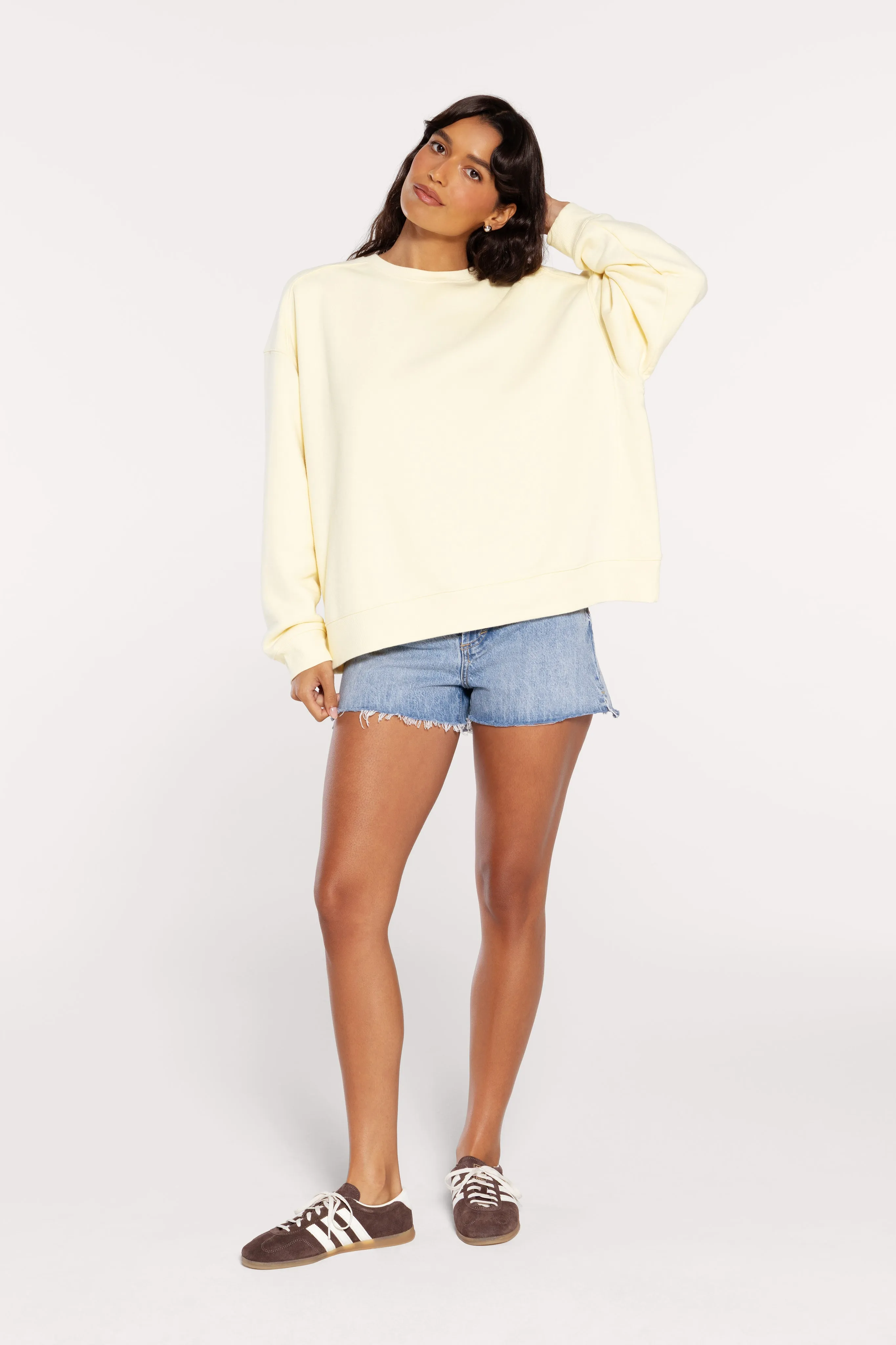Vintage Fleece Oversized Boxy Crewneck Sweatshirt | Buttercup sold by nuuds product image thumbnail 2