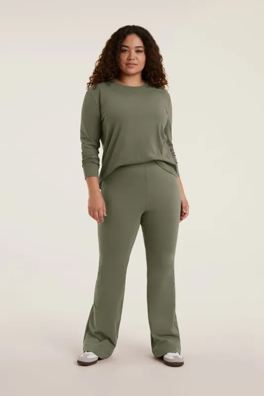 Lounge Flare Pant | Olive made by nuuds