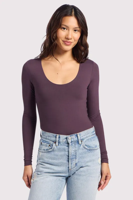 Long Sleeve Scoop Neck Bodysuit - Warehouse Sale made by nuuds