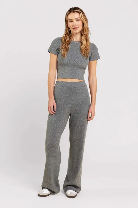 Ribbed Sweater Wide Leg Pant - Warehouse Sale made by nuuds