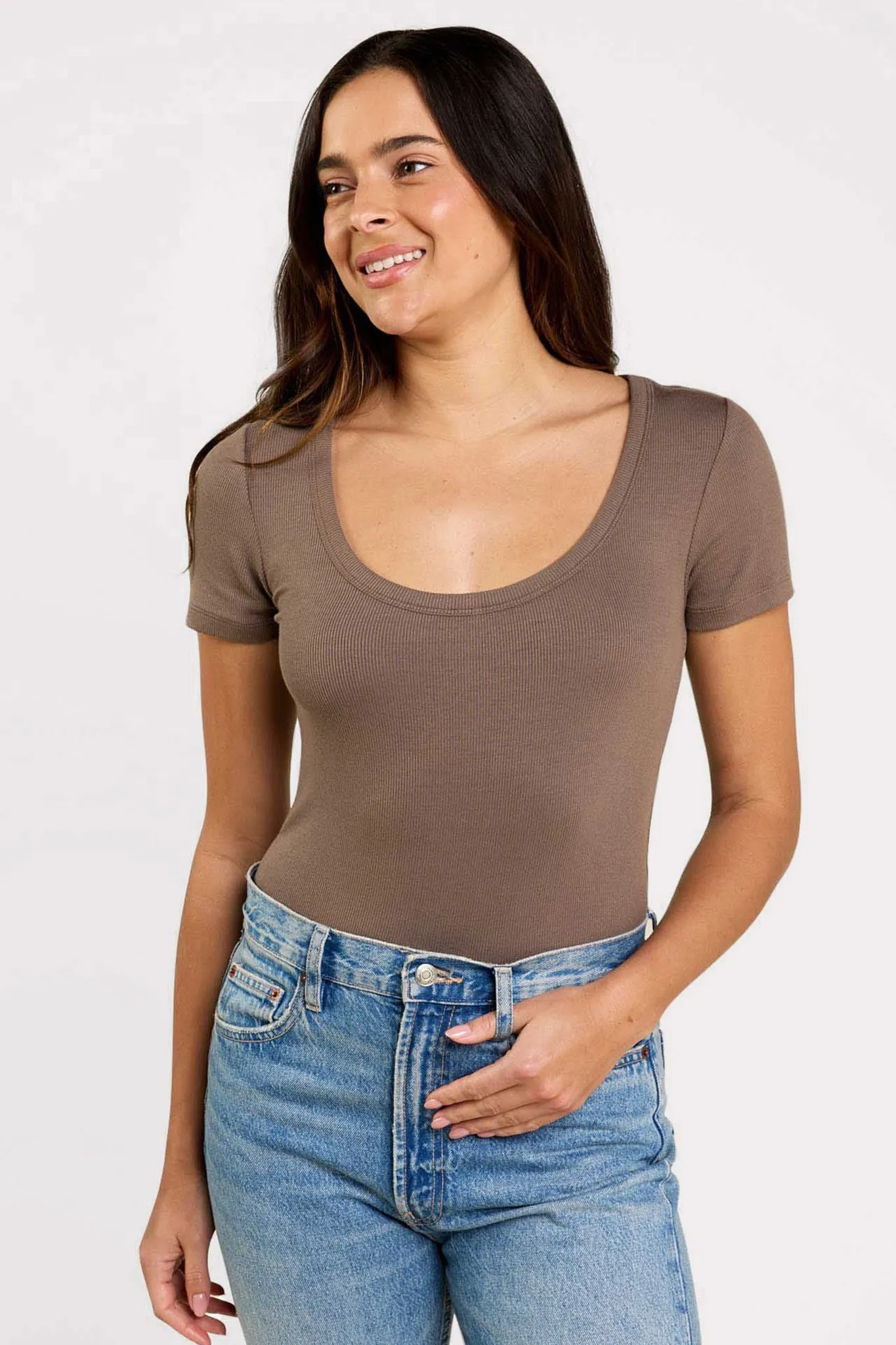 Slinky Rib Short Sleeve Bodysuit - Warehouse Sale sold by nuuds product image thumbnail 2