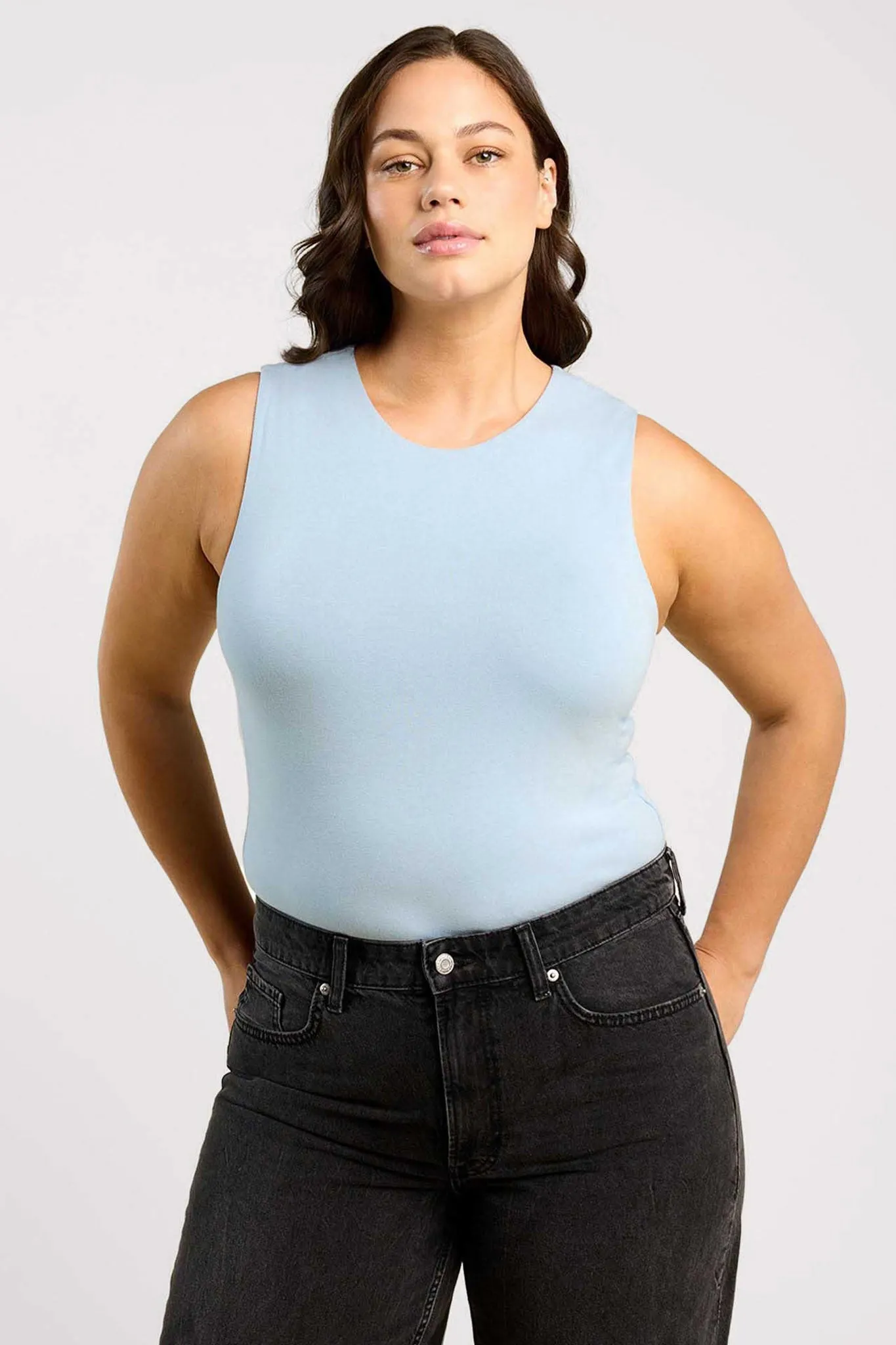 Cotton Stretch Classic Crewneck Tank Bodysuit - Warehouse Sale sold by nuuds product image thumbnail 4